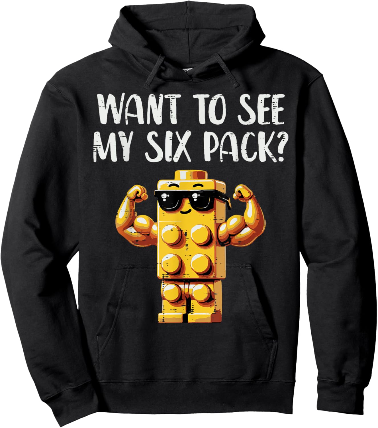 Bricks Want To See My 6 Pack Funny Saying Men Boys Kids Hoodie - Hoodie | Black