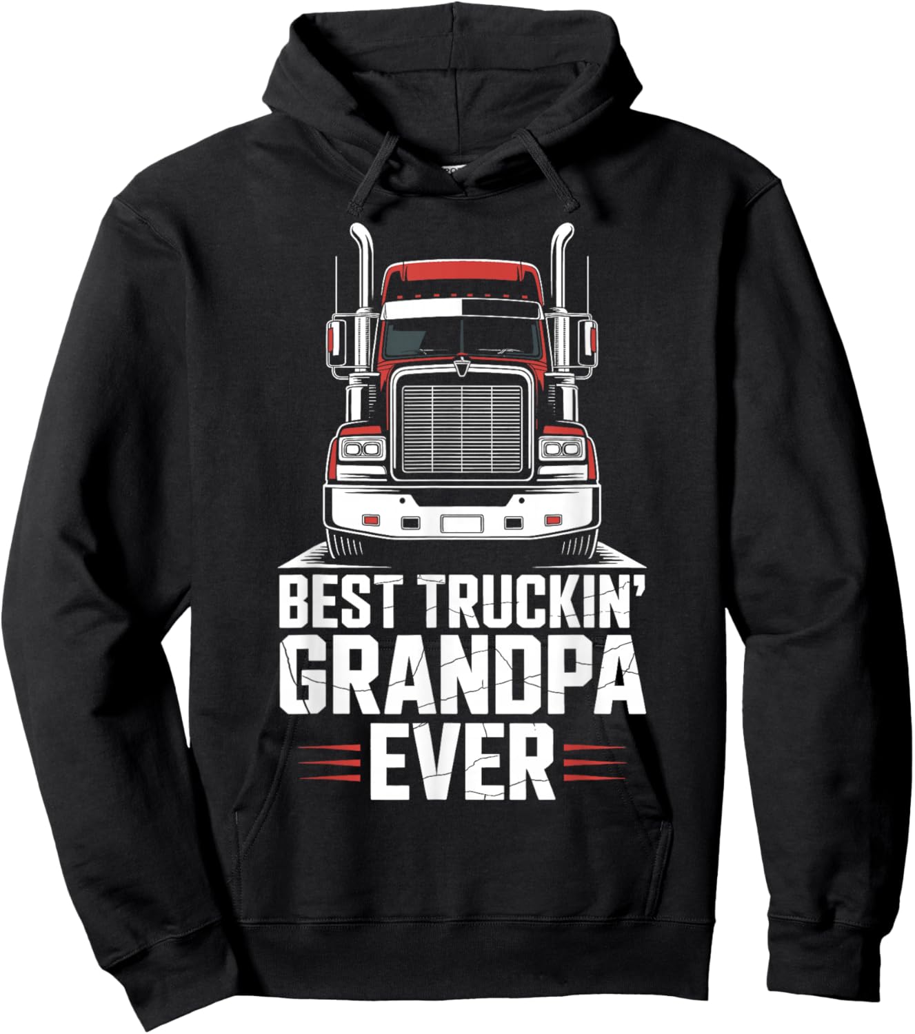 Best Truckin Grandpa Ever Trucker Truck Driver Grandpa Hoodie - Hoodie | Black