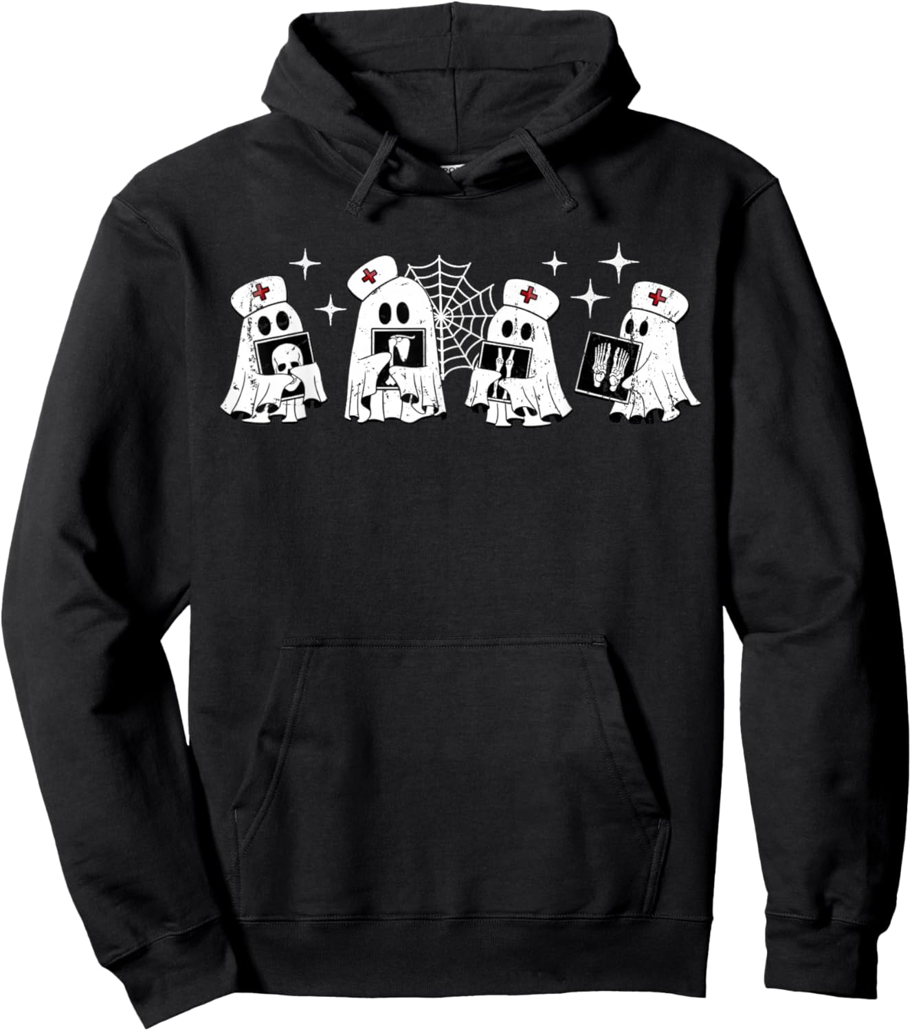 Funny Radiology Ghost Boo Crew Skeleton X-ray Bones RAD Tech Hoodie - Hoodie | Black