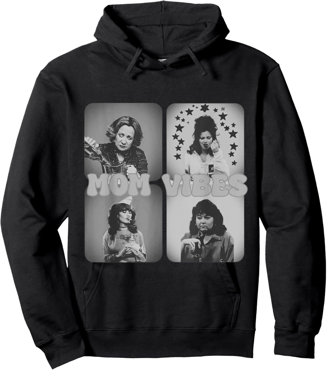 Retro Mom 90’s Vibes Vintage Mother's Day Hoodie - Hoodie | Black