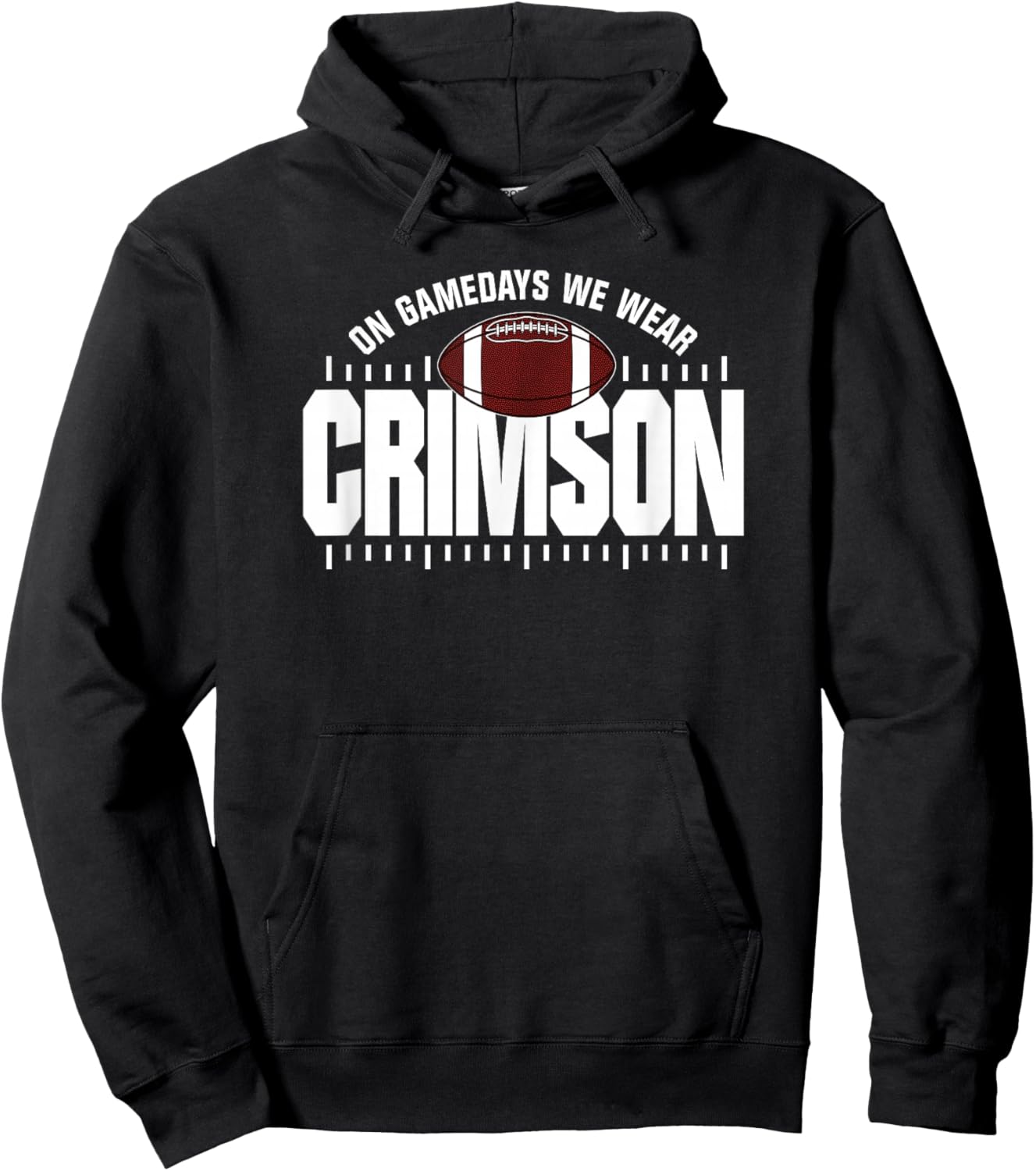 On Gamedays We Wear Crimson White Lettering Hoodie - Hoodie | Black