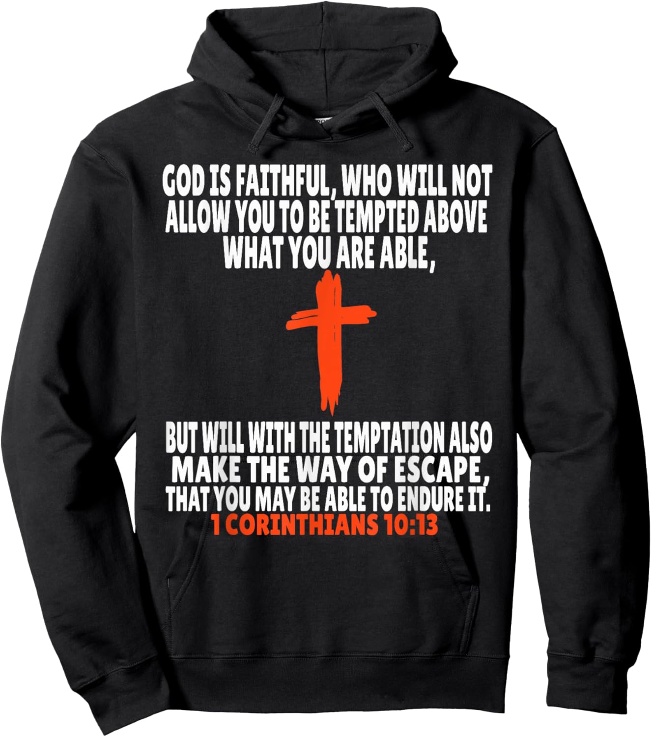 1 Corinthians 10:13 Bible Verses Scripture Hoodie - Hoodie | Black