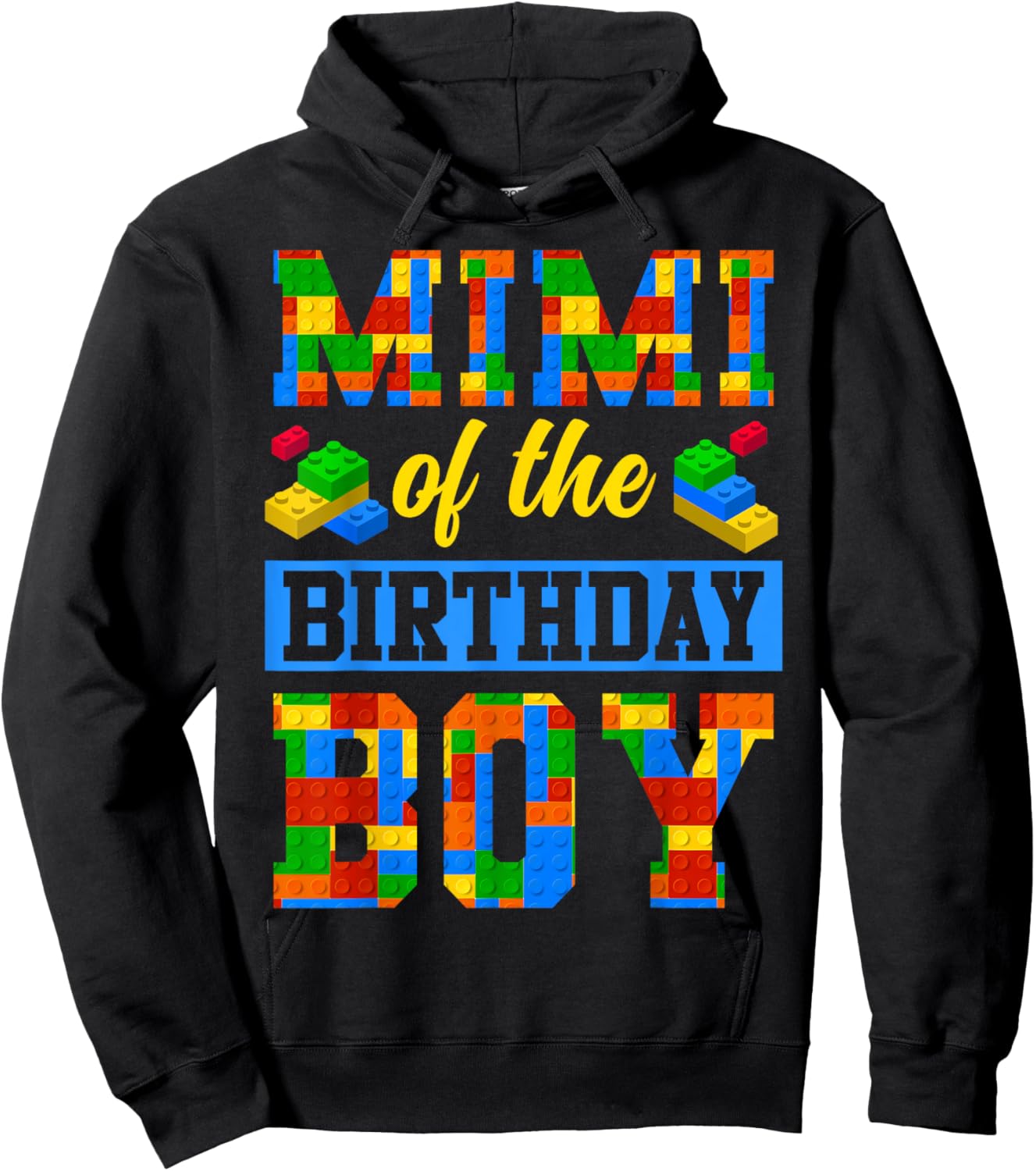 Mimi Of The Birthday Boy Building Block Bday Party Hoodie - Hoodie | Black