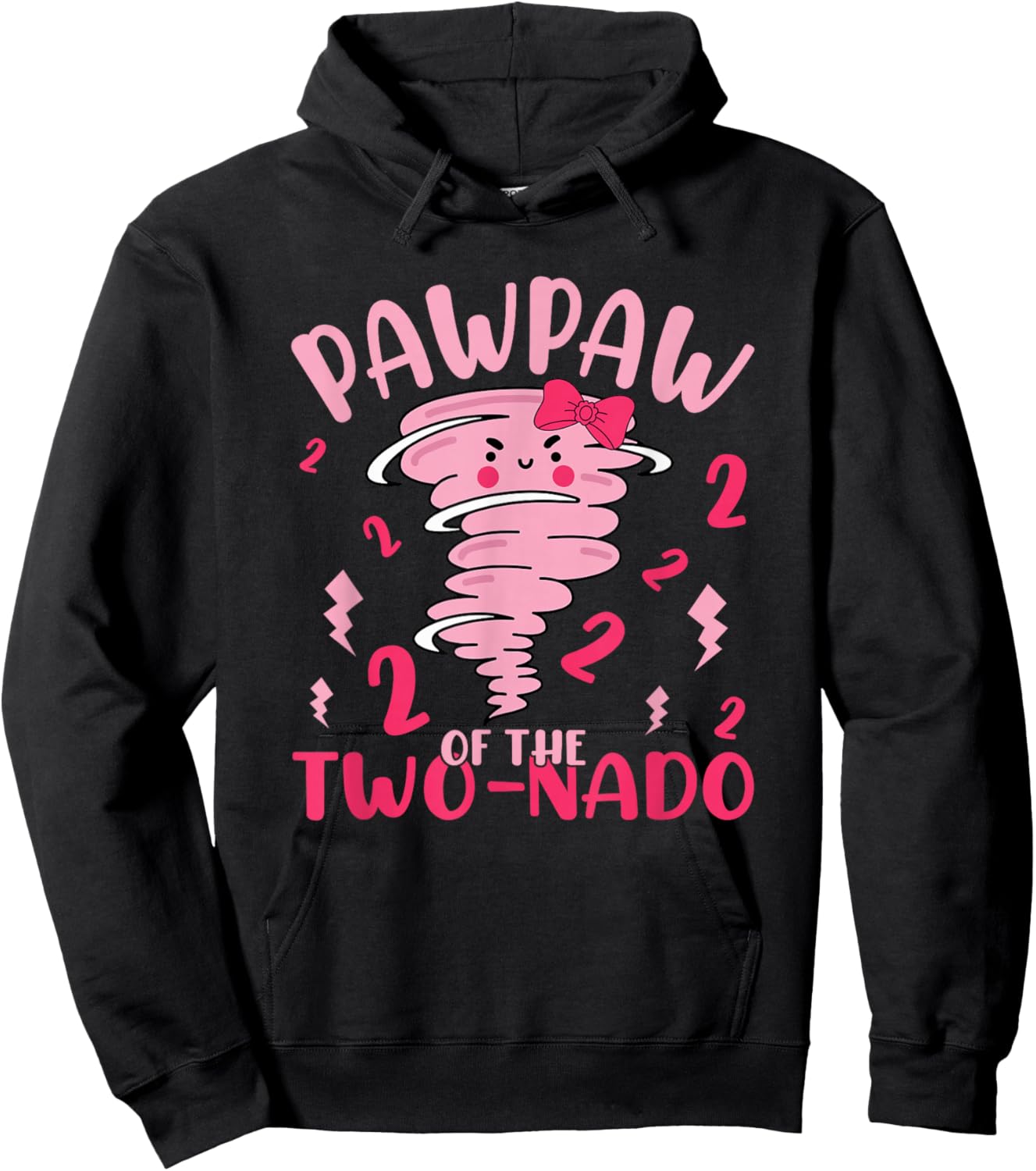 Pawpaw of The Two-nado Tornado Theme 2nd Birthday Party Hoodie - Hoodie | Black