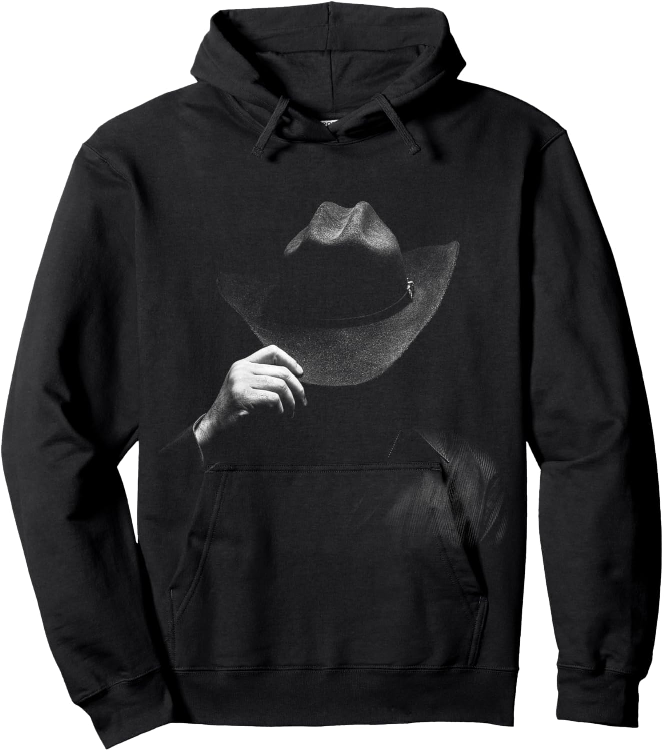 Mystery Rodeo Cowboy in Shadow - Timeless Western Charm Hoodie - Hoodie | Black