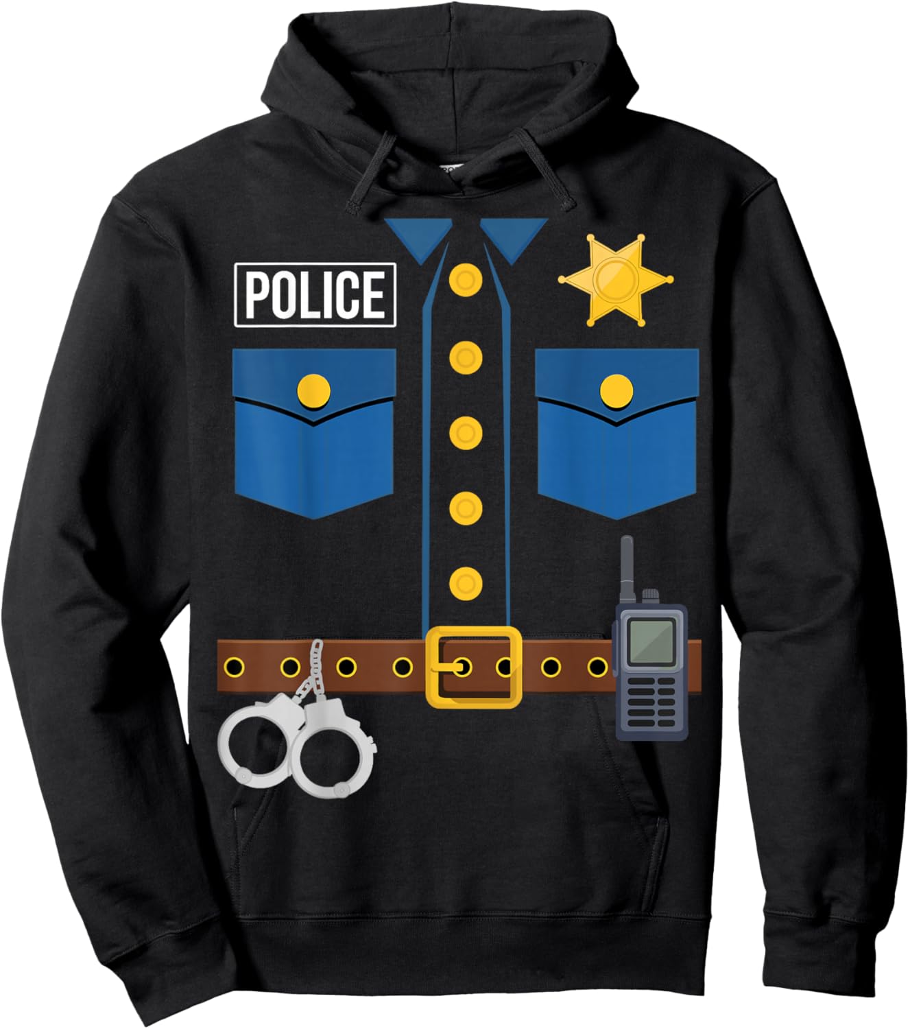 Police Uniform Officer Costume Halloween Hoodie - Hoodie | Black