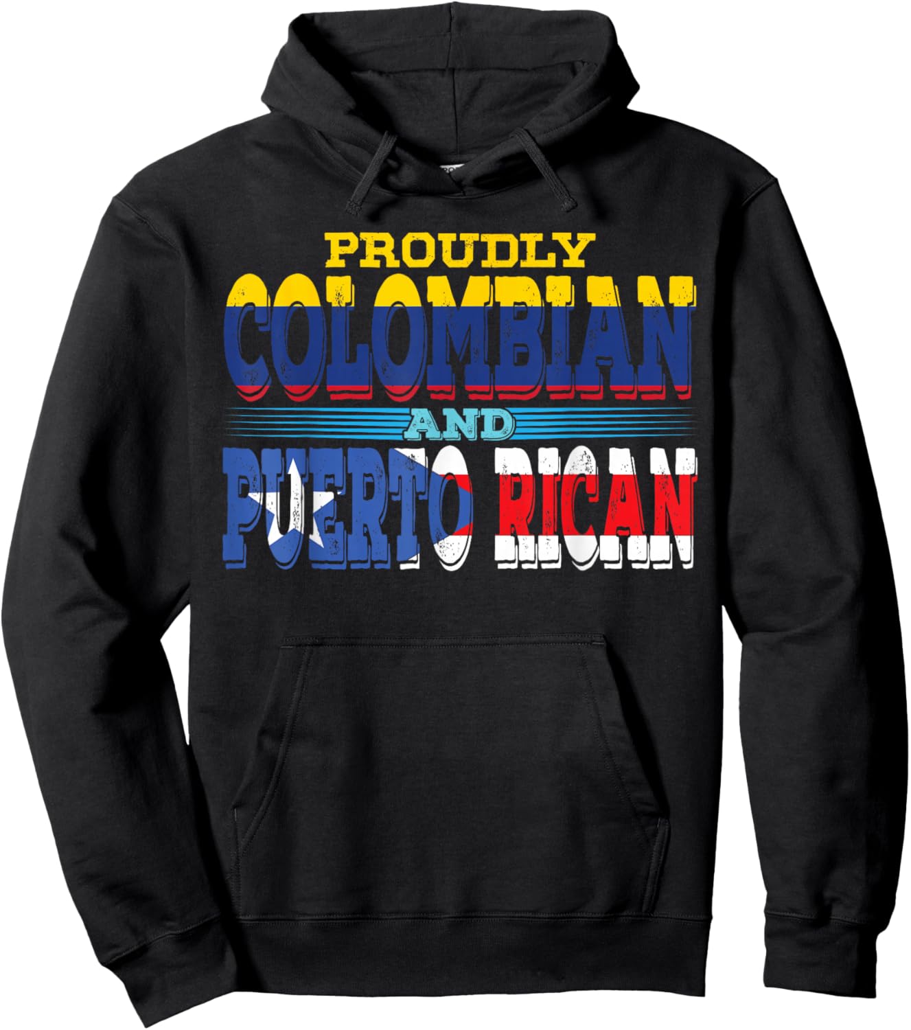 Puerto Rico Colombia Flag Half Puerto Rican Half Colombian Hoodie - Hoodie | Black