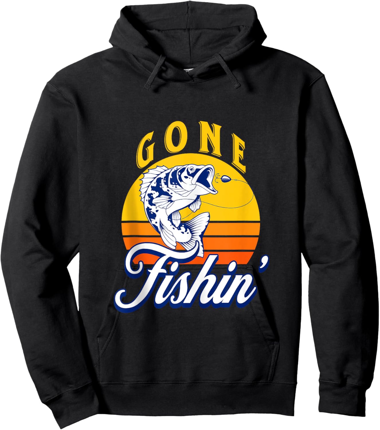 Funny Fisherman Gone Fishin Fishing Hoodie - Hoodie | Black
