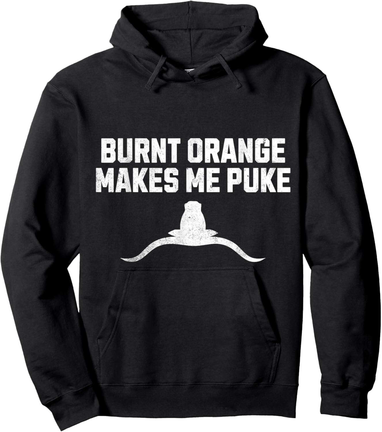 Burnt Orange Makes Me Puke Hoodie - Hoodie | Black