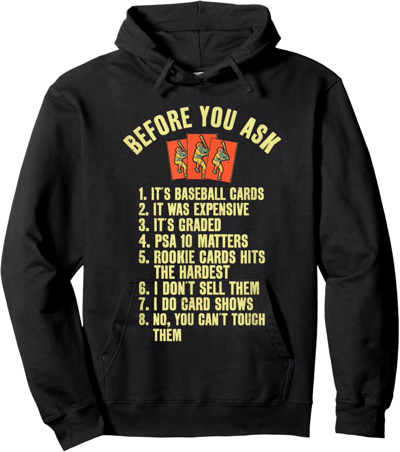 Funny Baseball Card Collector Baseball Card Trading Hoodie - Hoodie | Black