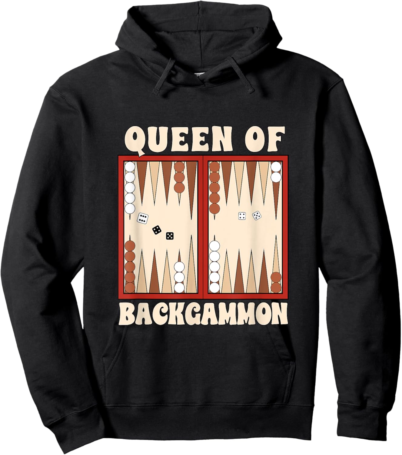 Backgammon Player Backgammon Lover Queen Of Backgammon Hoodie - Hoodie | Black