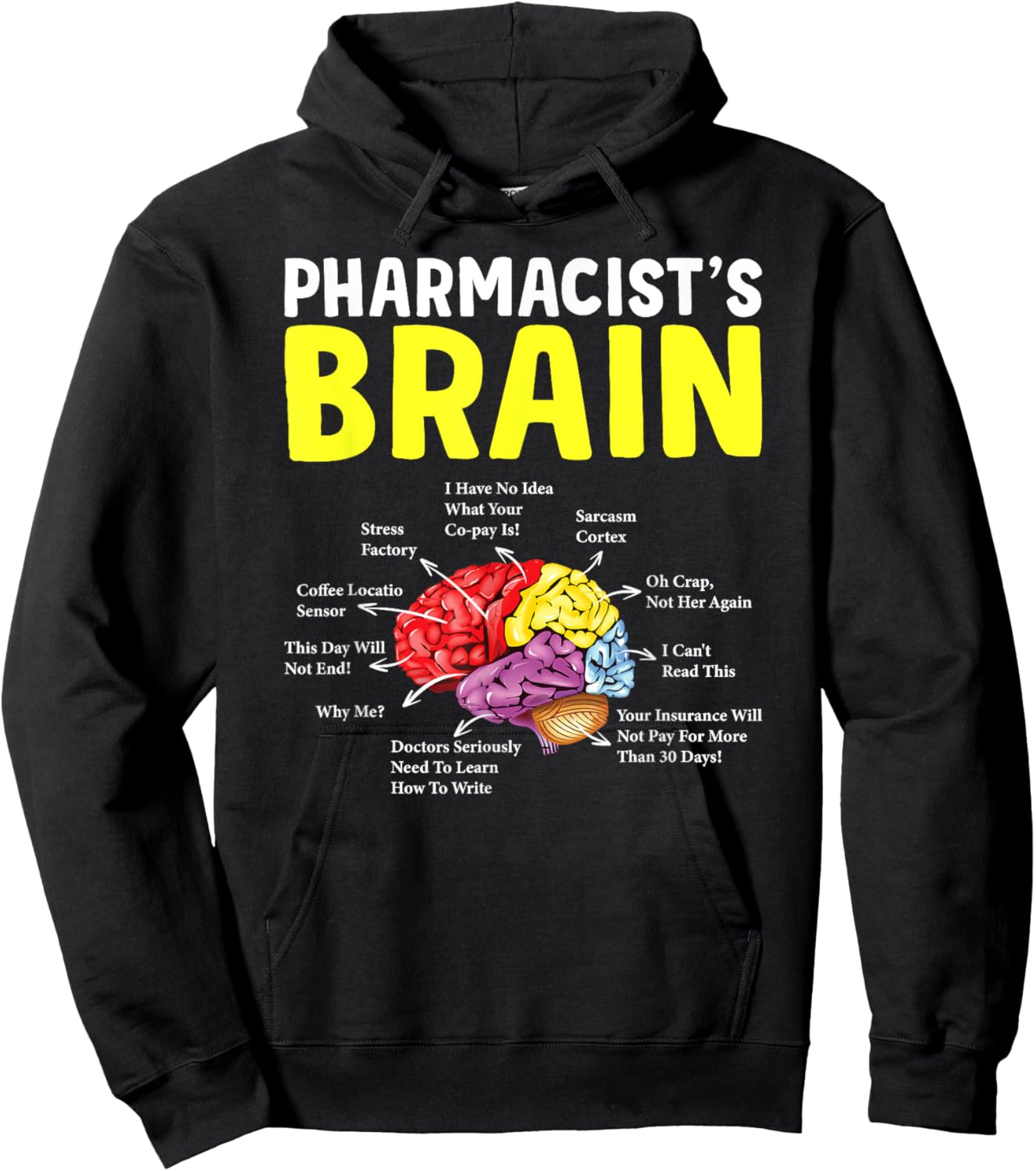Pharmacist's Brain Pharmacy Technician Student Hoodie - Hoodie | Black