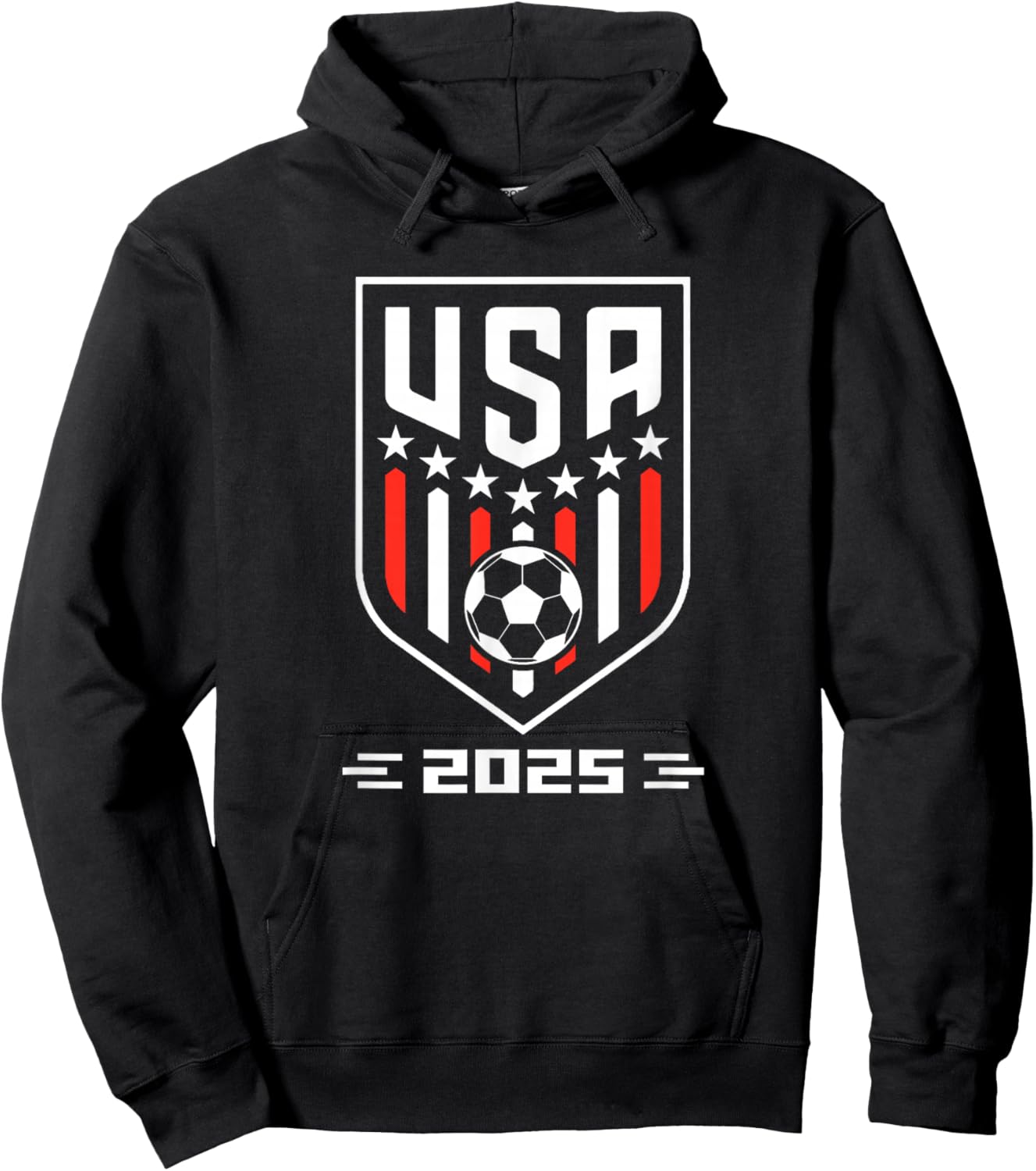 American Flag Soccer Team Boys Men Women Girls Soccer 2025 Hoodie - Hoodie | Black