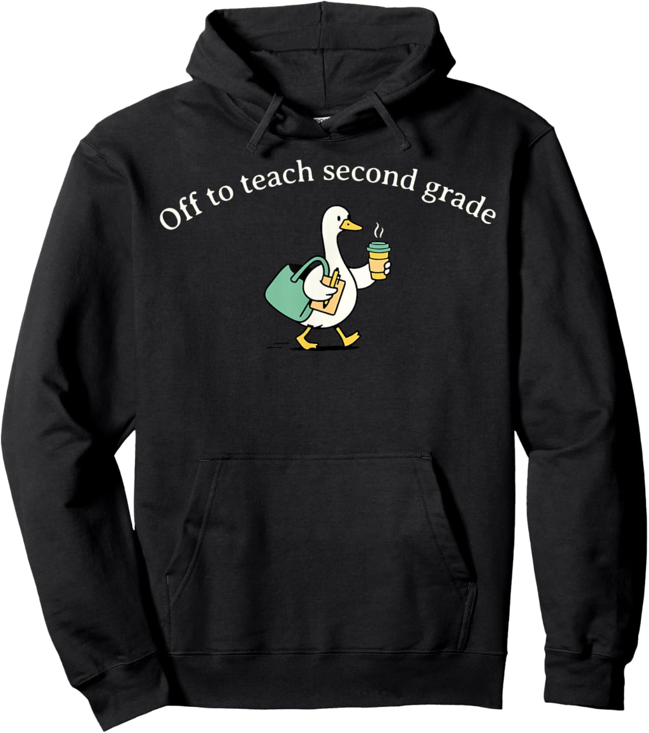 Off to Teach Second Grade Silly Goose Teacher Back to School Hoodie - Hoodie | Black