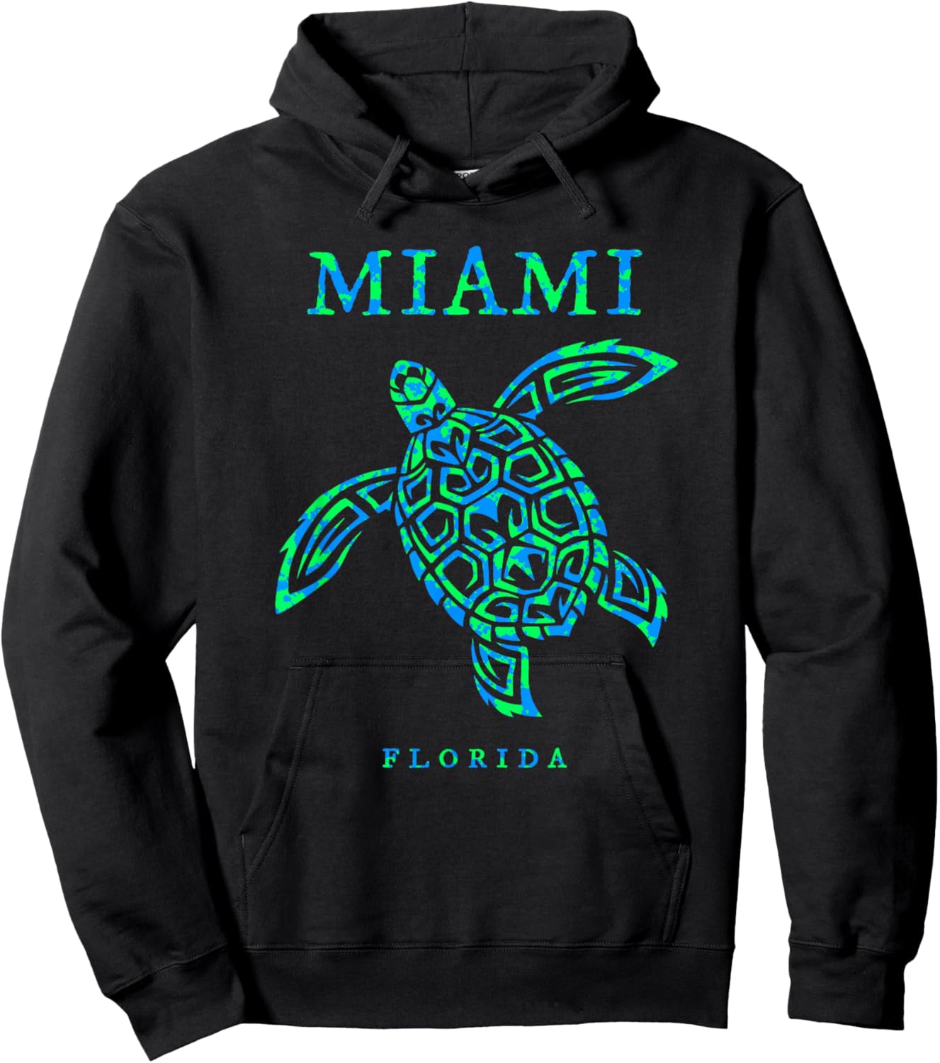 Miami Florida Sea Turtle Boys Girls Kids Vacation Souvenir Hoodie - Hoodie | Black