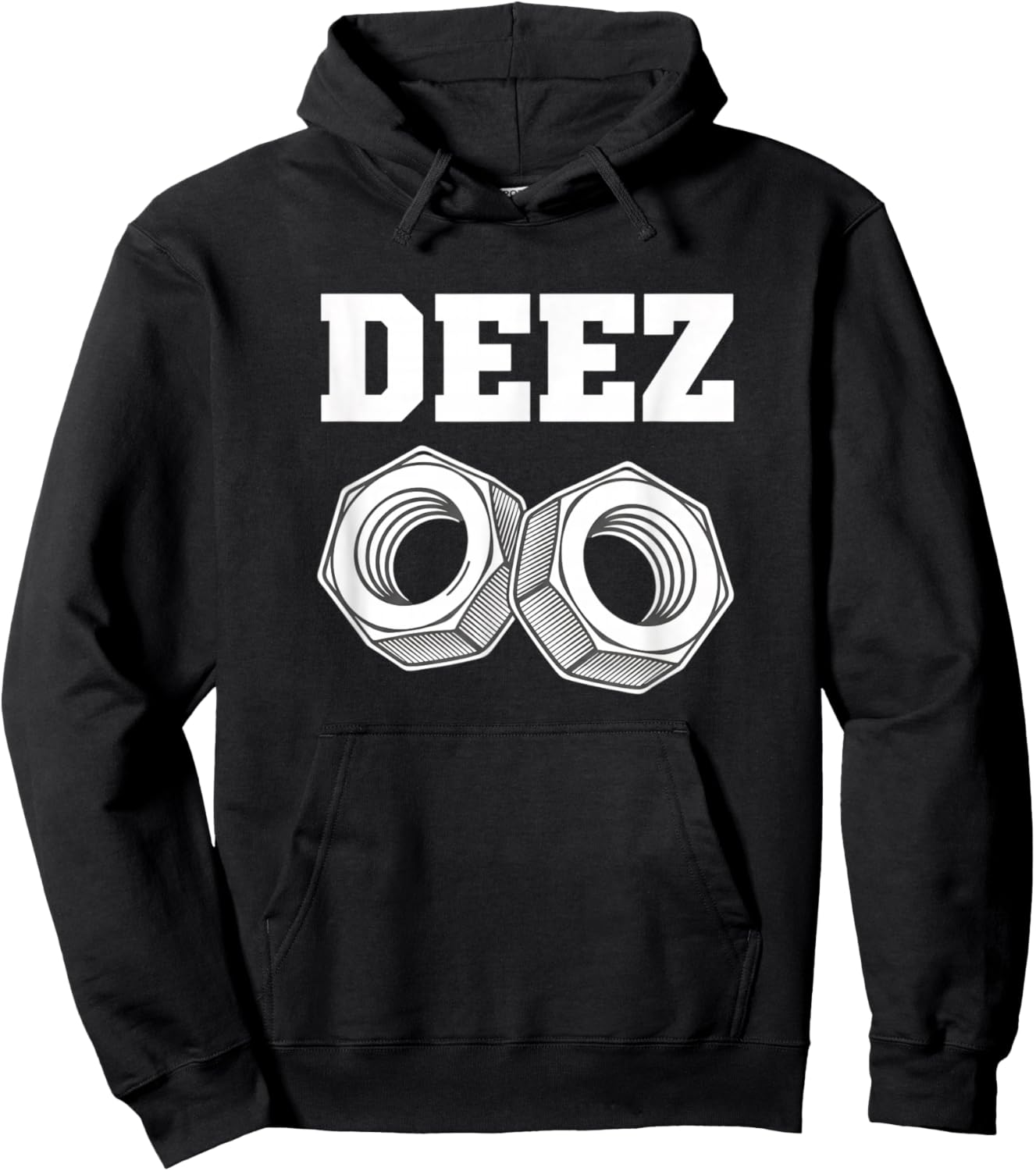 Deez Nuts Funny Mechanical Joke Nut and Bolt Humor Hoodie - Hoodie | Black