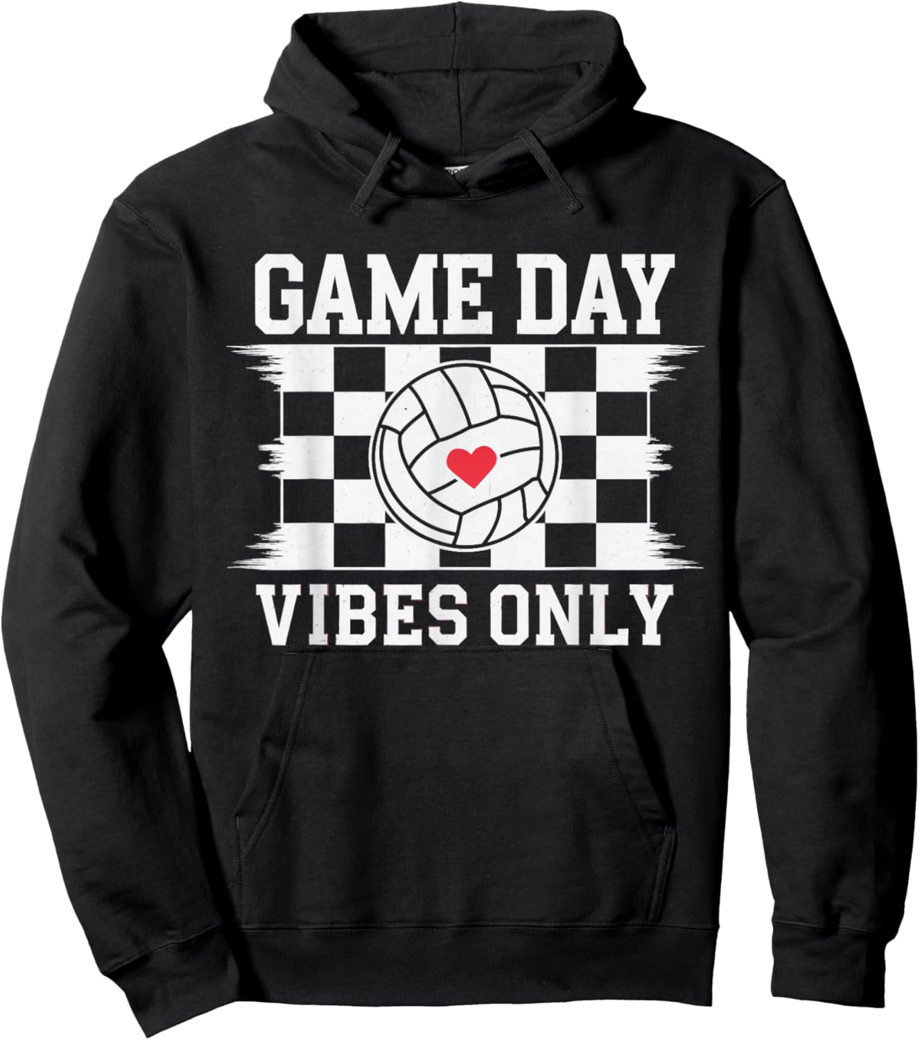 Groovy Volleyball Women Girls Volleyball Game Day Vibes Hoodie - Hoodie | Black