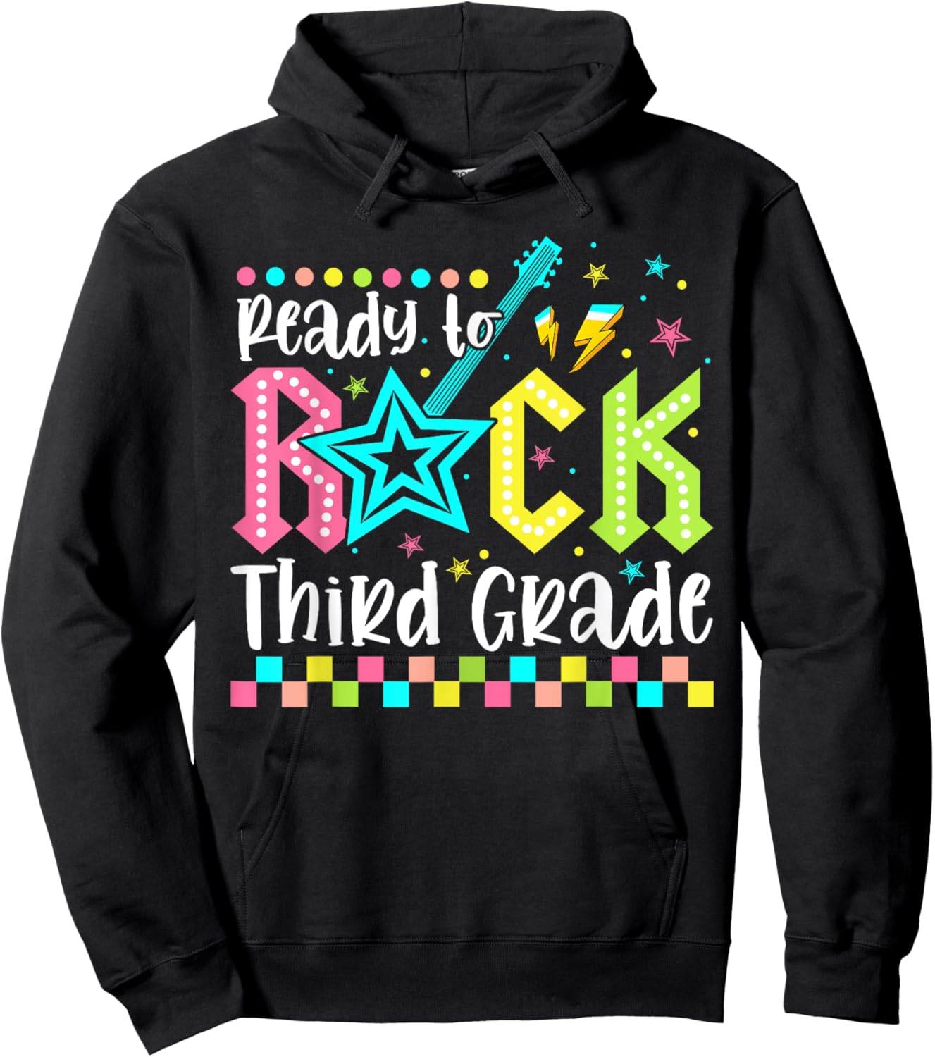 Ready To Rock Third Grade Back To School 3rd Grade Boys Kids Hoodie - Hoodie | Black