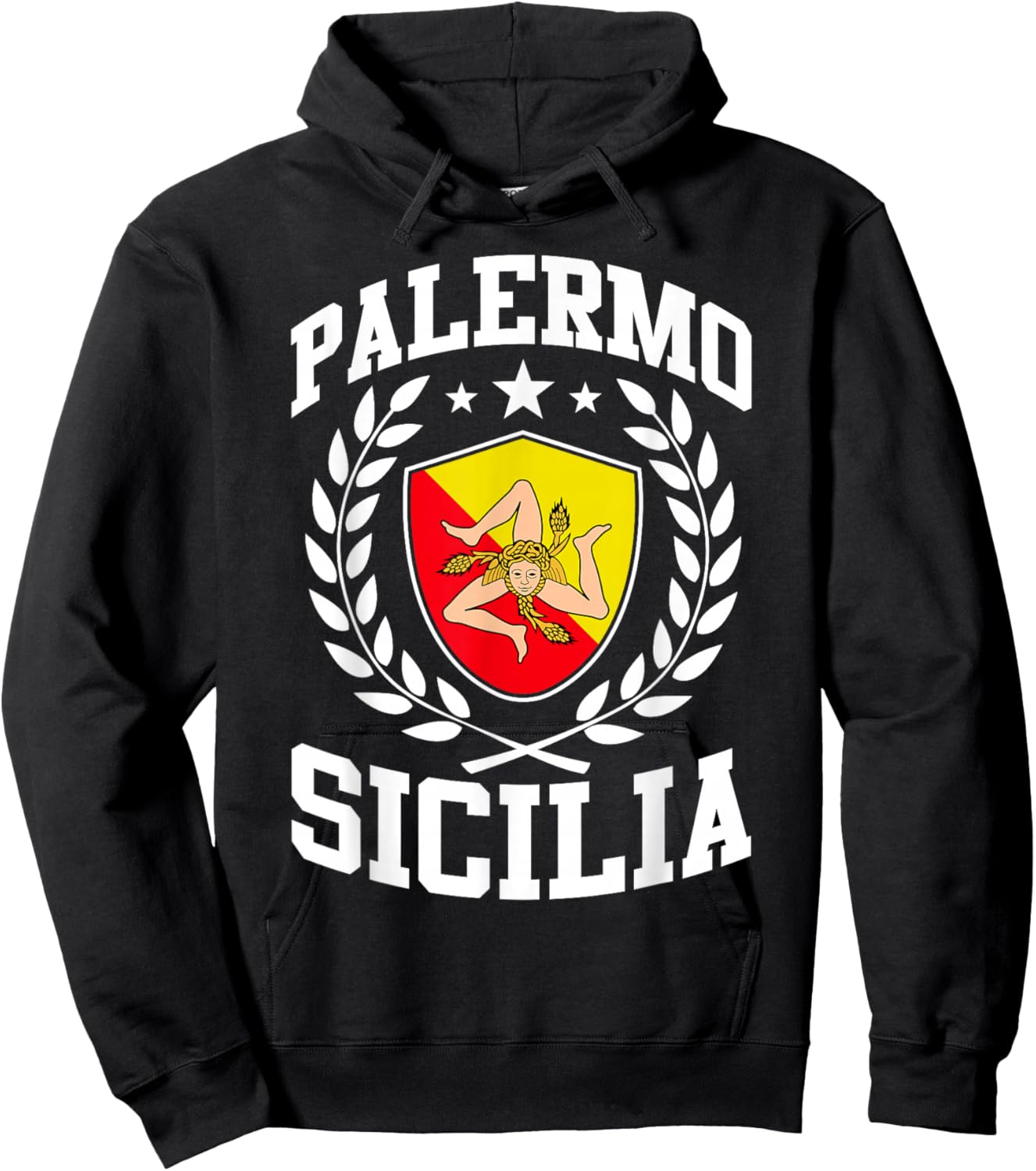 Palermo Sicilia Sicily Flag Trinacria Sicilian Pride Hoodie - Hoodie | Black