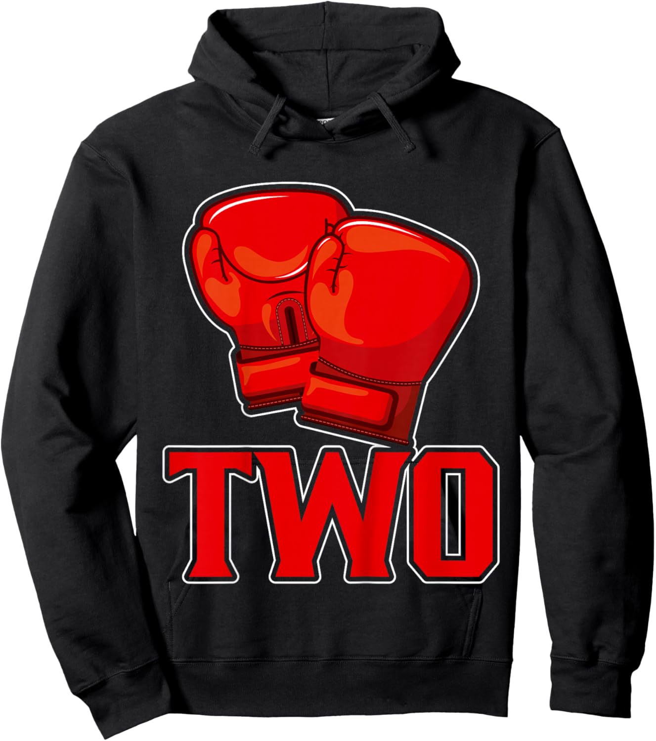 Kids Boxing 2nd Birthday Two Years Old Birthday Party Kids Hoodie - Hoodie | Black