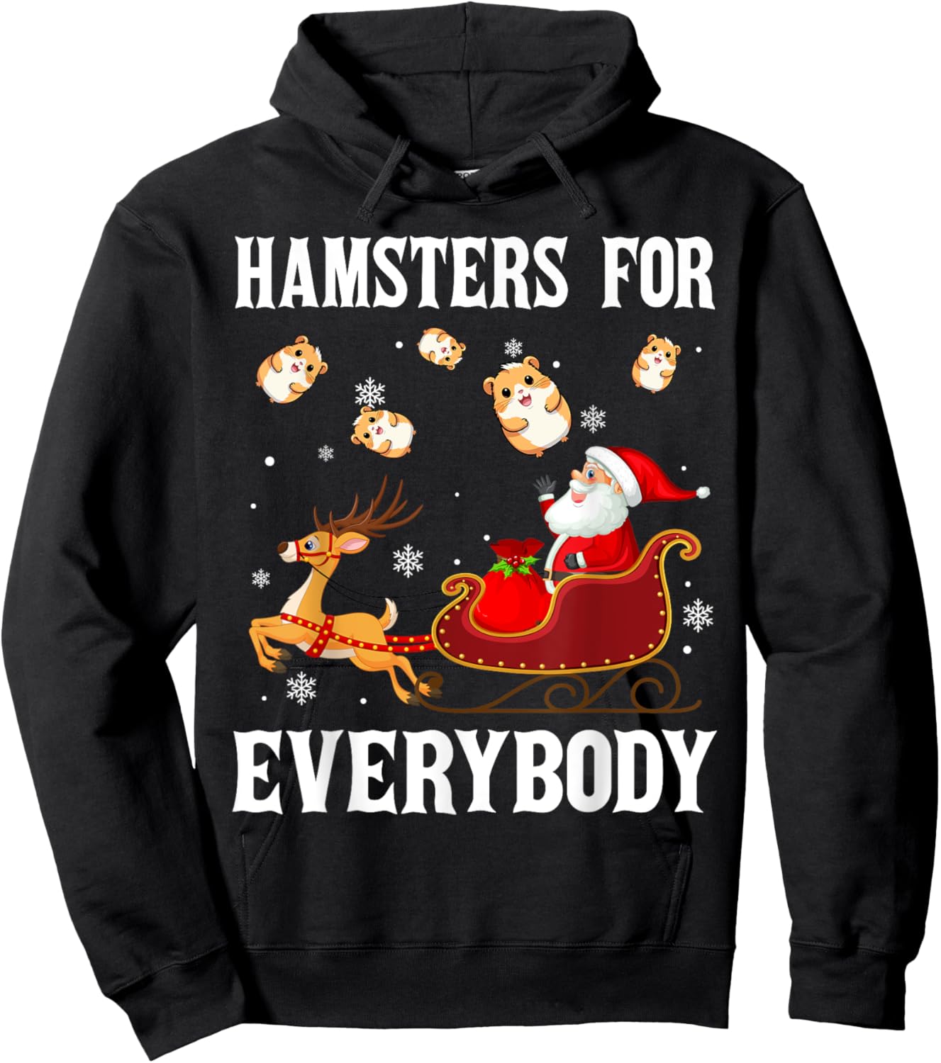 Hamsters For Everybody Christmas Santa Claus Hamster Xmas Hoodie - Hoodie | Black