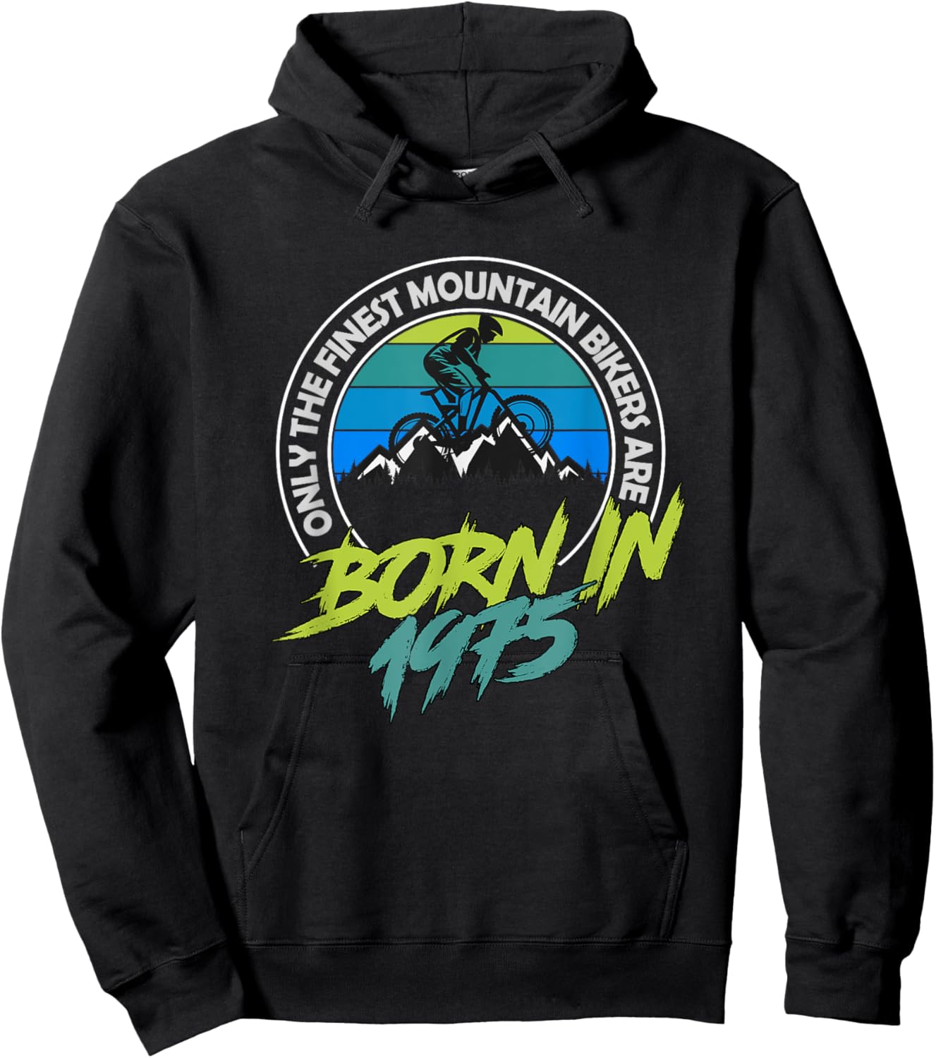 50 Year Old MTB Born in 1974 50th Birthday Mountain Biker Hoodie - Hoodie | Black