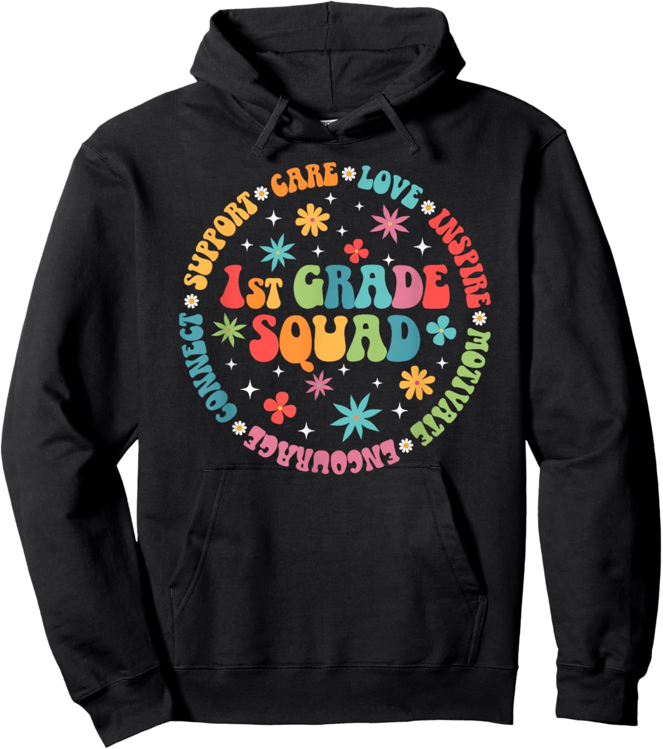1st Grade Squad Appreciation Circle 1st Grade Teacher Hoodie - Hoodie | Black