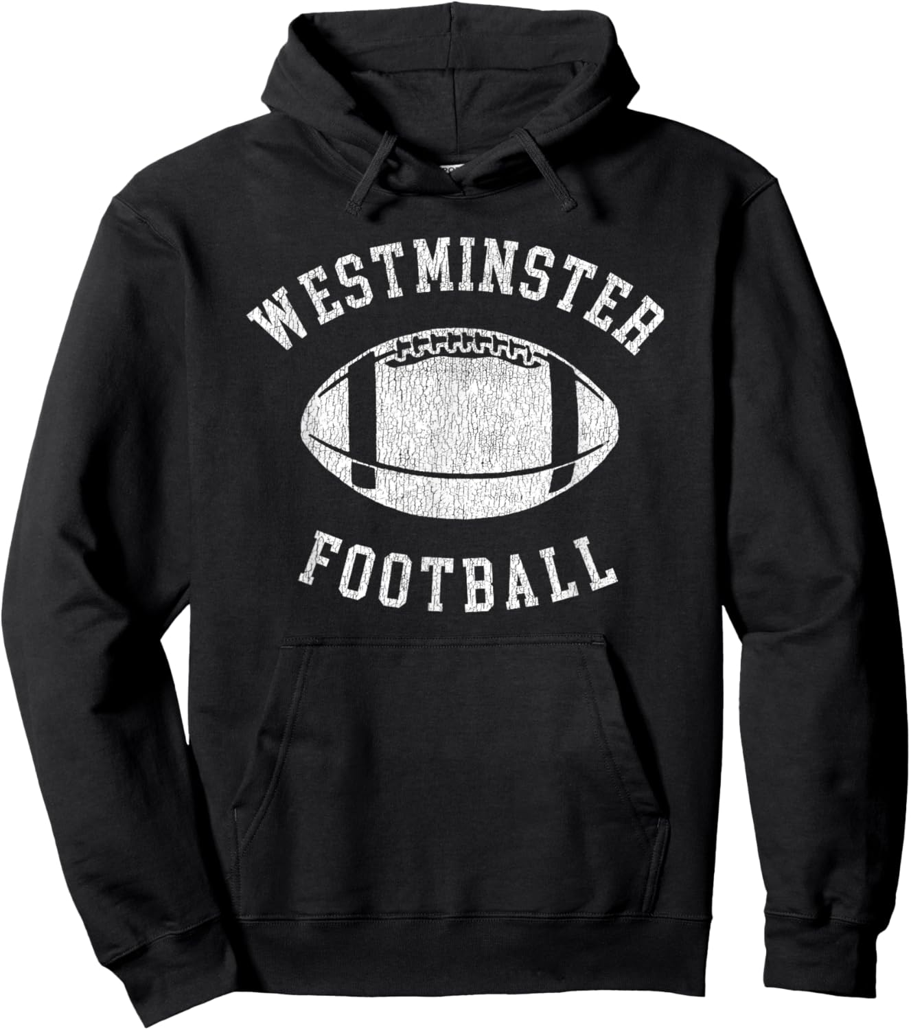 Westminster Football Distressed Vintage 80's Throwback Hoodie - Hoodie | Black