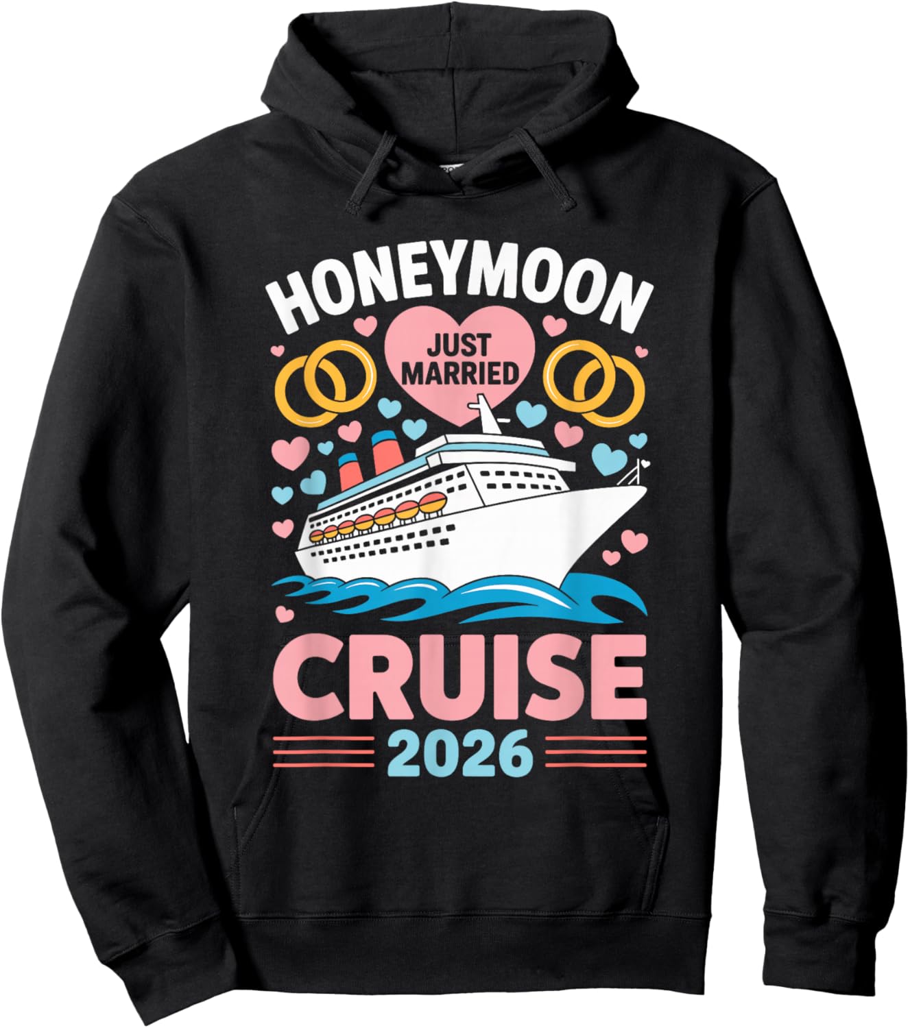 Honeymoon Cruise 2026 Just Married Couples Keepsake Hoodie - Hoodie | Black
