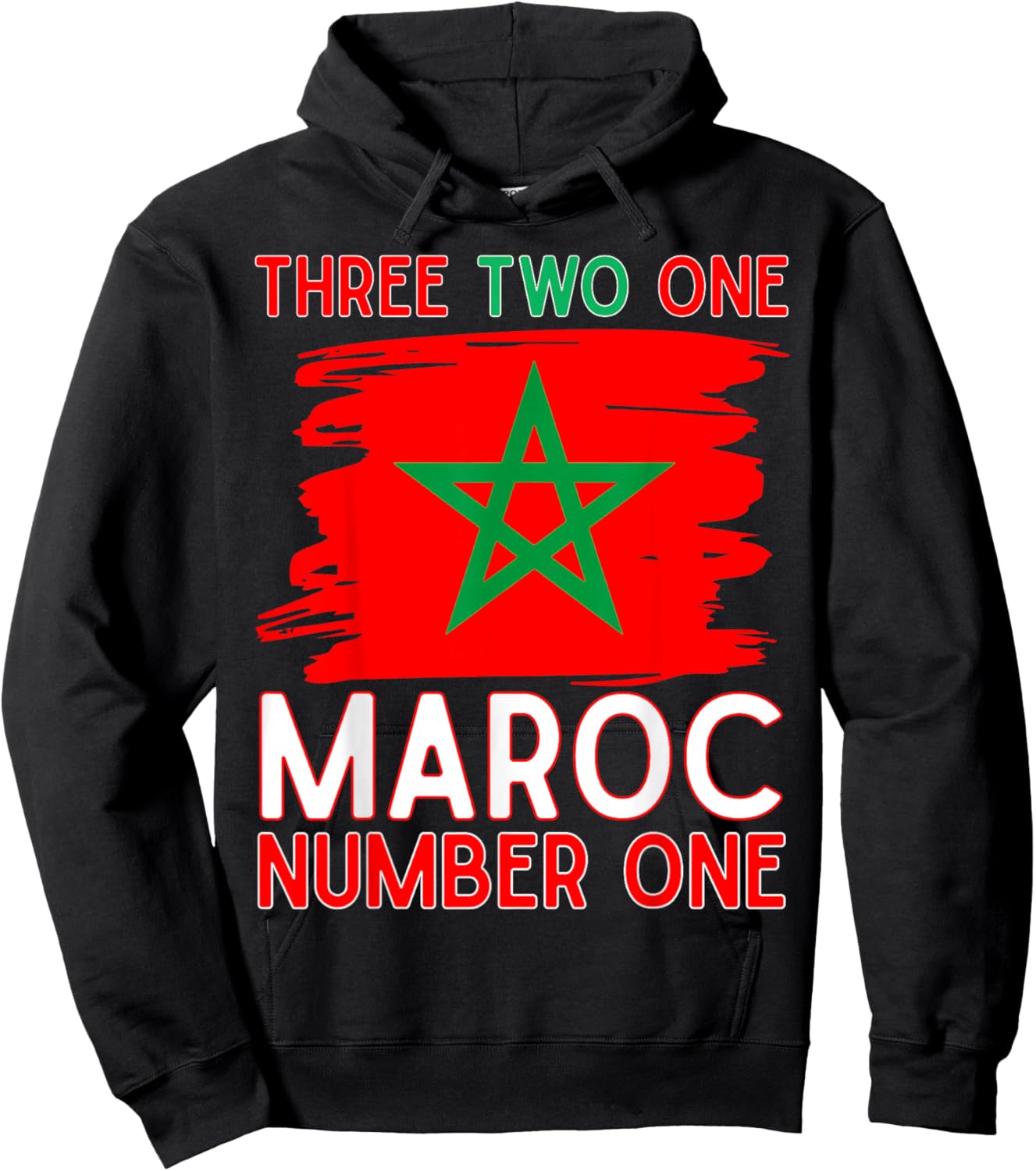 Drapeau du Maroc Supporter de Football marocain pour Homme, Femme, Enfant Hoodie - Hoodie | Black