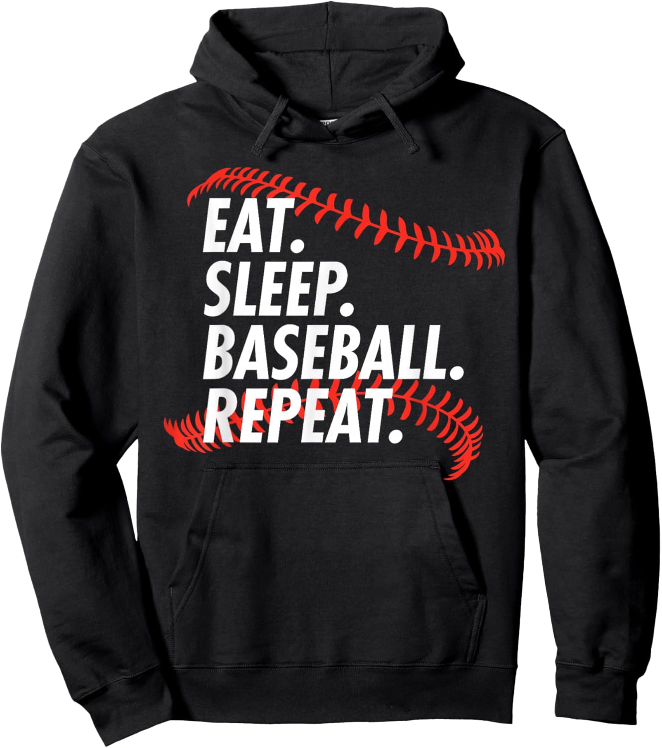 EAT Sleep Baseball Repeat - Funny Baseball Hoodie - Hoodie | Black