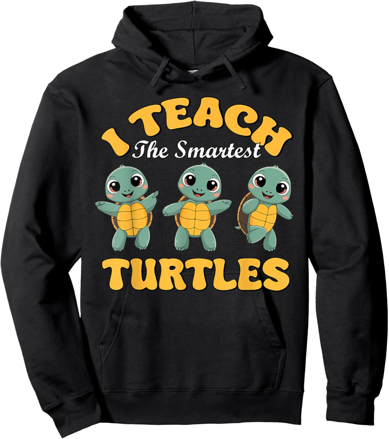 I Teach The Smartest Turtles Thanksgiving Proud Teacher Job Hoodie - Hoodie | Black