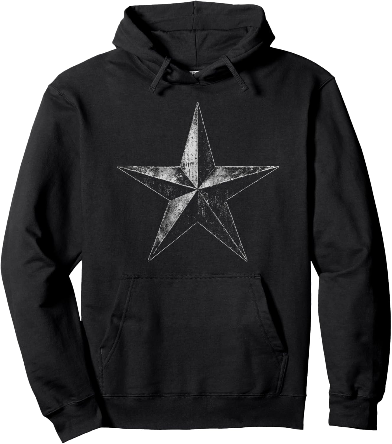 Grunge Star Distressed Retro Vintage Graphic Hoodie - Hoodie | Black