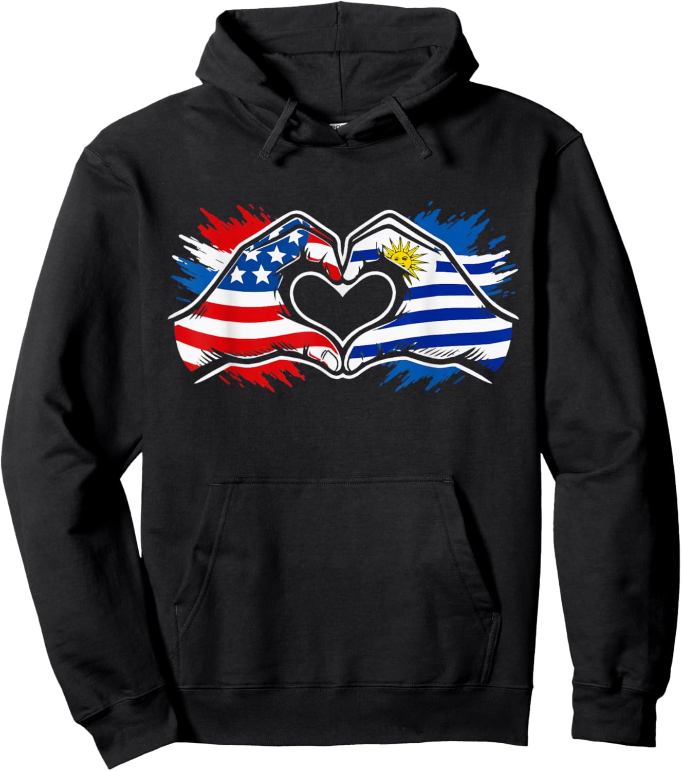 Uruguay American Flag Hoodie - Hoodie | Black
