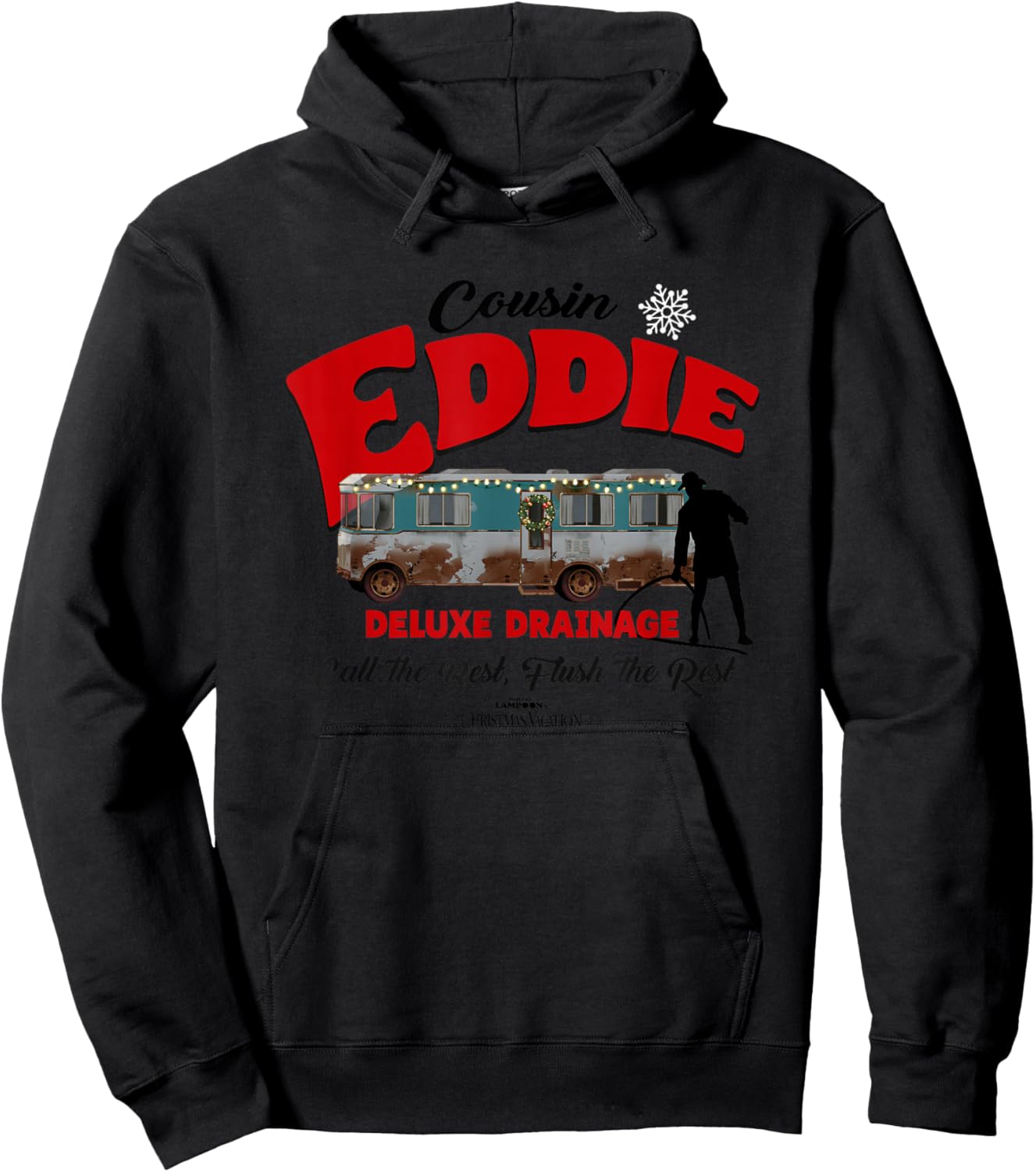 Christmas Vacation Cousin Eddie Deluxe Drainage Hoodie - Hoodie | Black