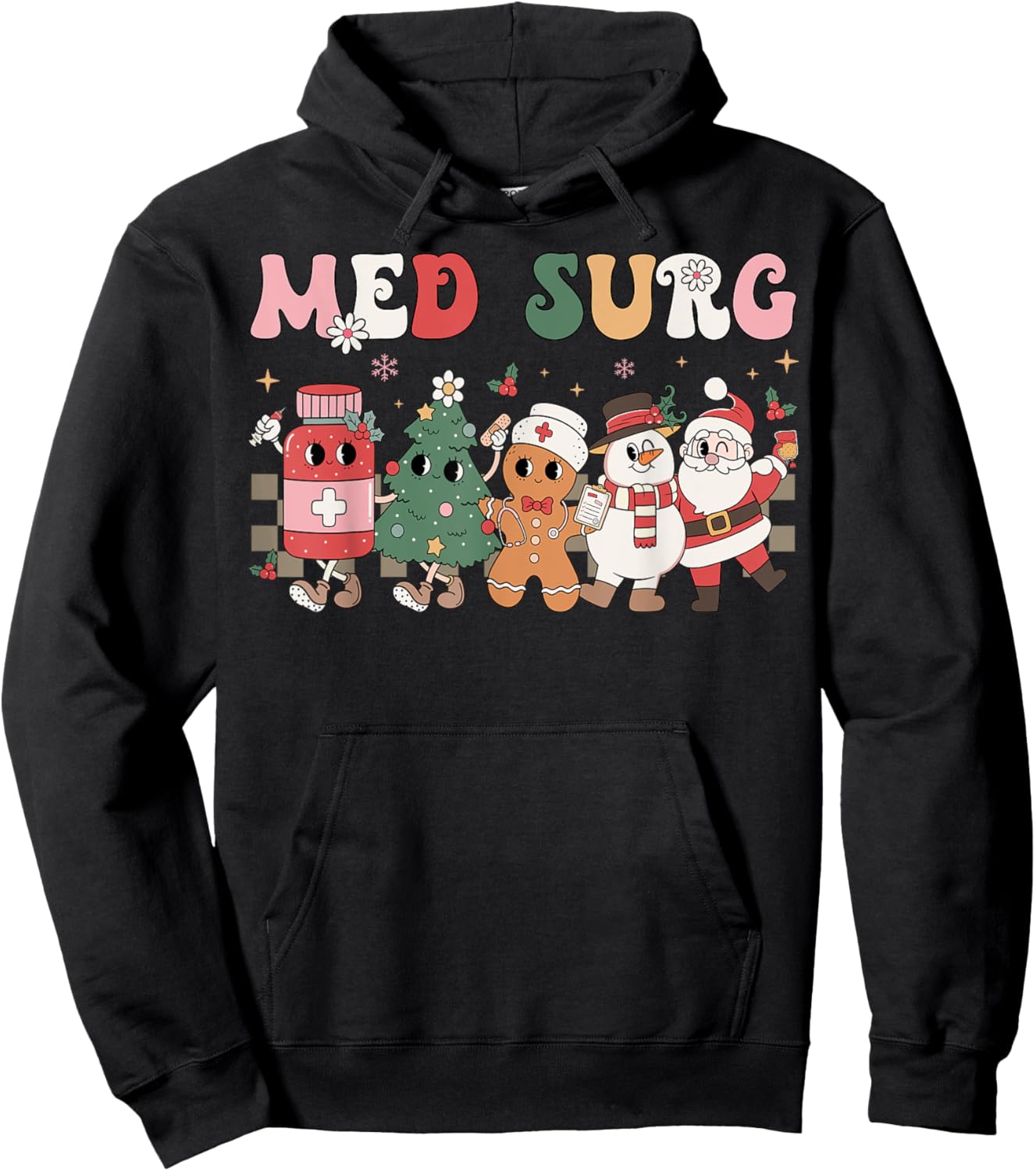 Med Surg Christmas Medical Surgical Nursing Group Hoodie - Hoodie | Black