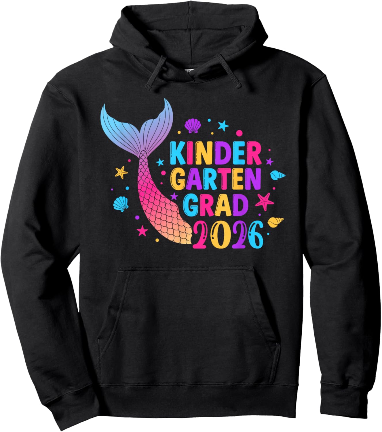 Kindergarten Grad 2026 Mermaid Graduation for Kids Girls Hoodie - Hoodie | Black