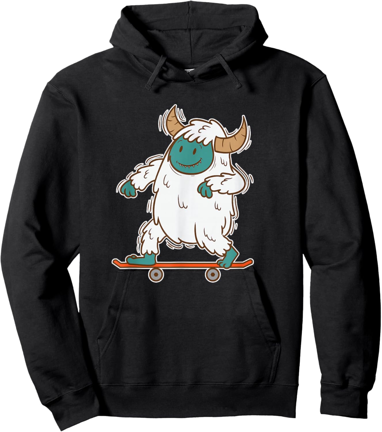 Yeti skating Snowman Hoodie - Hoodie | Black