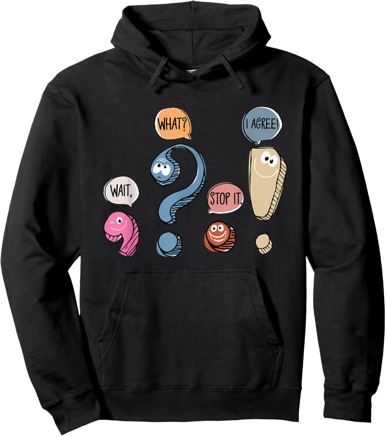 Funny Grammar Teacher Punctuation Gift English Teacher Men Women Hoodie - Hoodie | Black