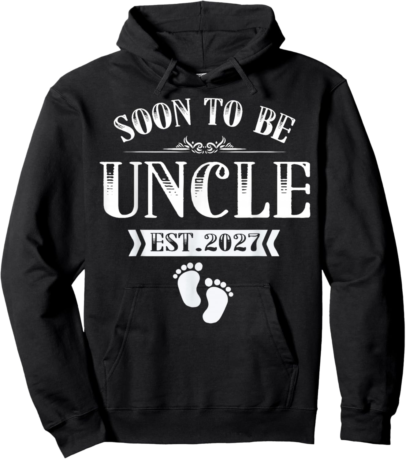 Soon to Be Uncle 2027 Retro Pregnancy Announcement Dad Hoodie - Hoodie | Black