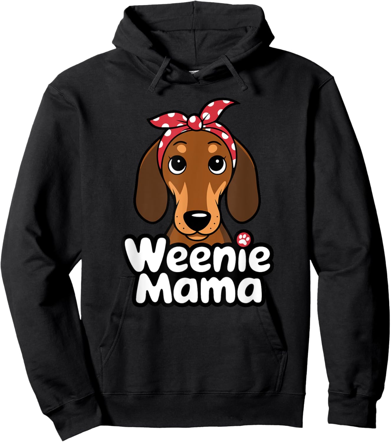 Weenie Mama Funny Dachshund Lover Weiner Dog Hoodie - Hoodie | Black