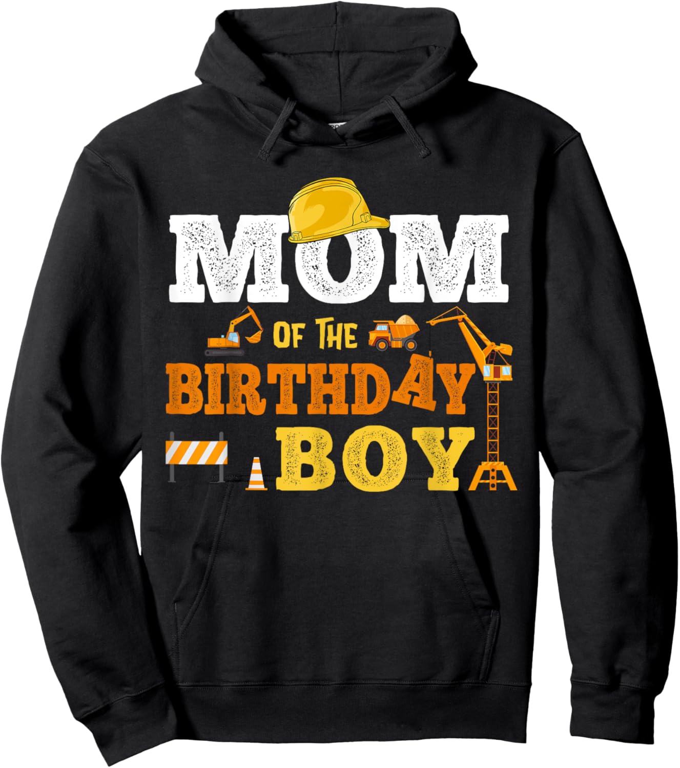 Dad Mom Of The Birthday Boy Kid Construction Matching Family Hoodie - Hoodie | Black