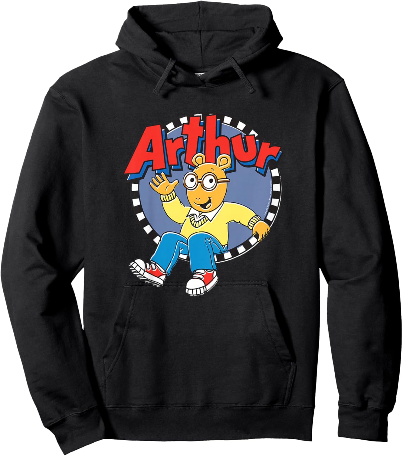 Kids Arthur Round Logo Cartoon Hoodie - Hoodie | Black