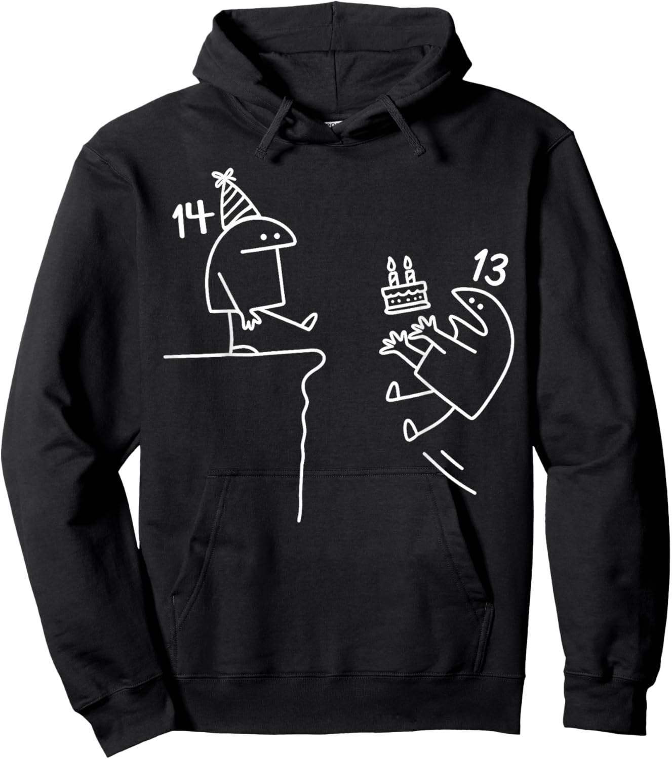 14th Birthday Party Funny 14 Years Old Birthday Teens Hoodie - Hoodie | Black