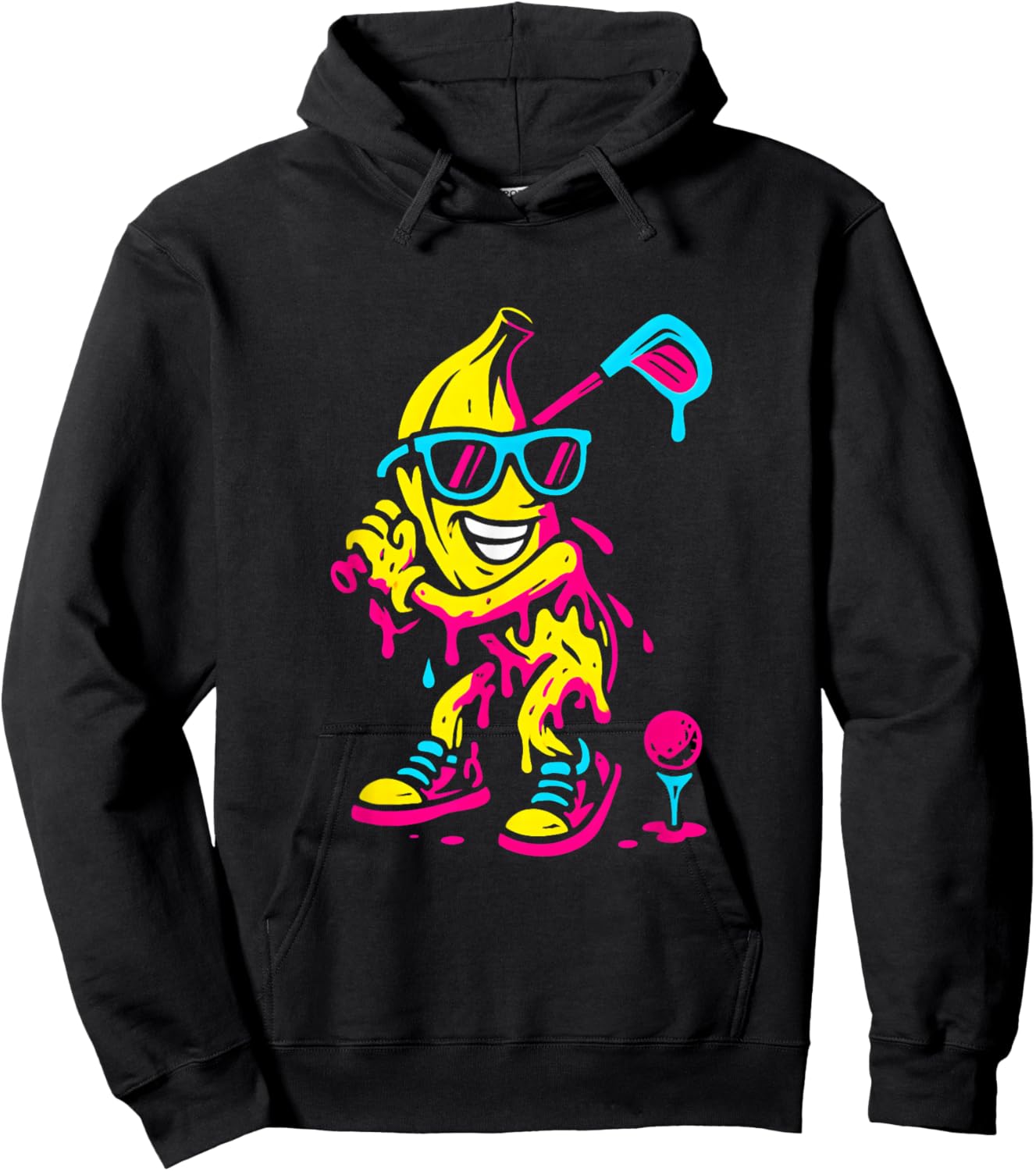 Banana Golf Drip Funny Kids Youth Boys Girls Hoodie - Hoodie | Black