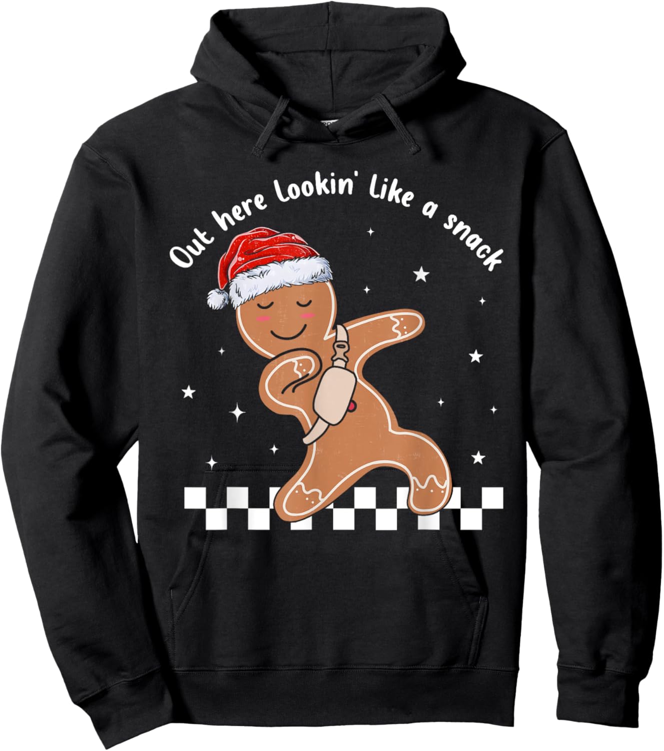 Out Here Looking Like A Snack Gingerbread BouJee Christmas Hoodie - Hoodie | Black