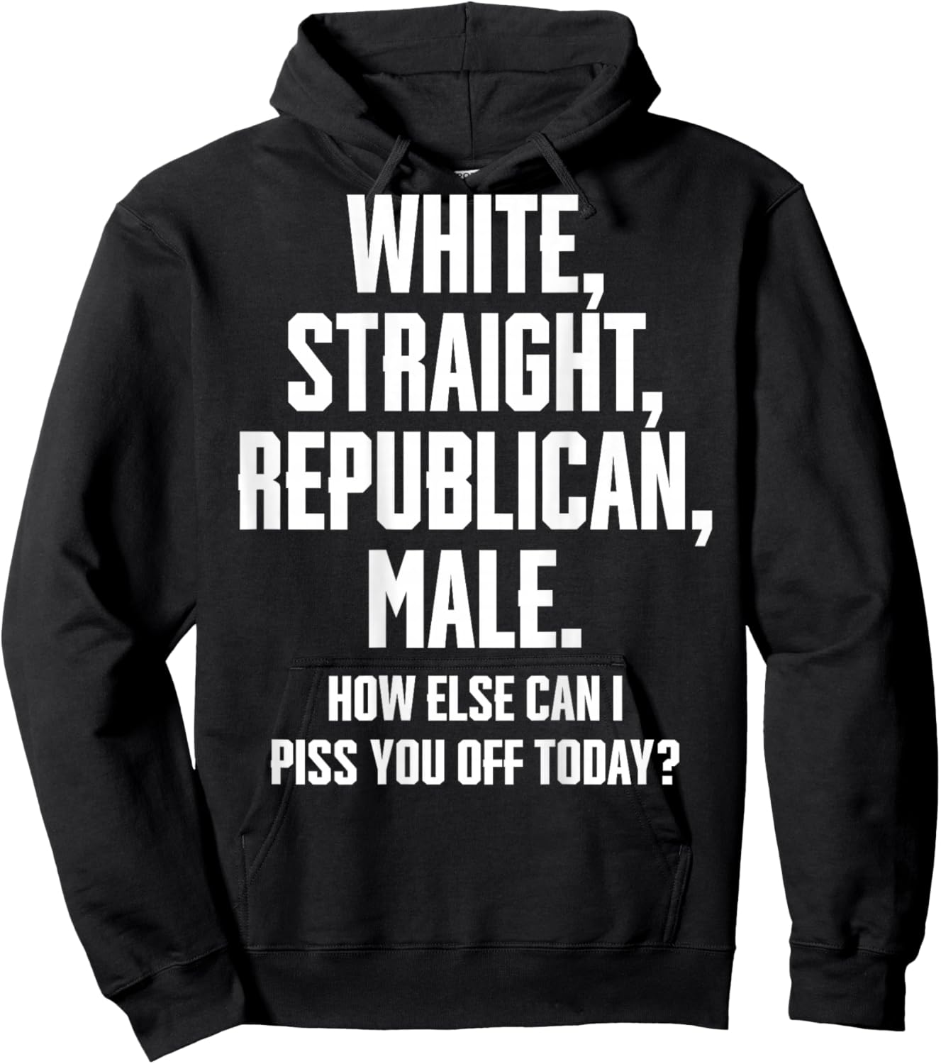 White Straight Republican Male How Else Can I Piss You Off Hoodie - Hoodie | Black