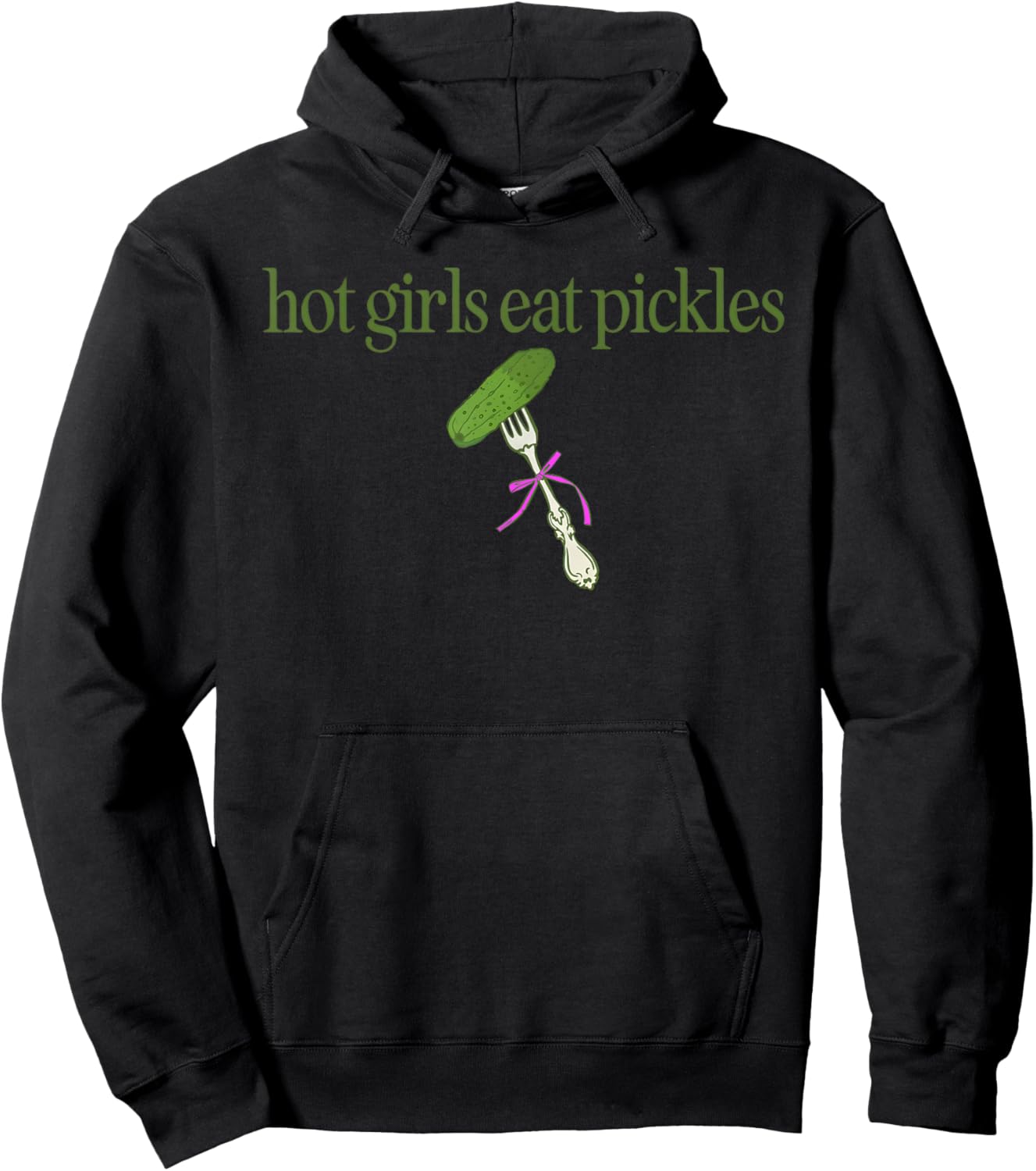 Hot Girls Eat Pickles Funny Pickle Lovers Hoodie - Hoodie | Black