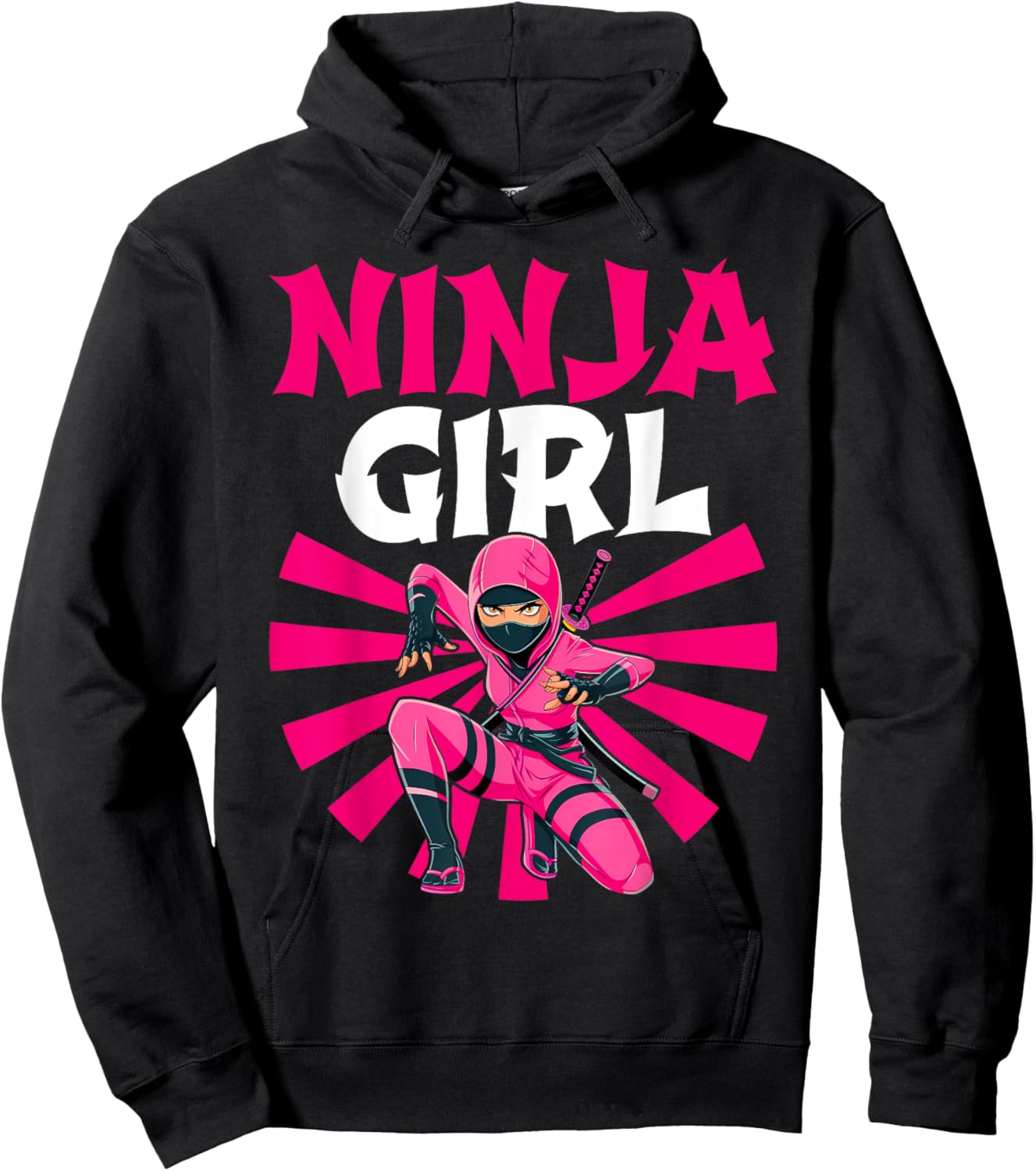 Cool Ninja Art Girls Shinobi Ninja Training Ninja Hoodie - Hoodie | Black