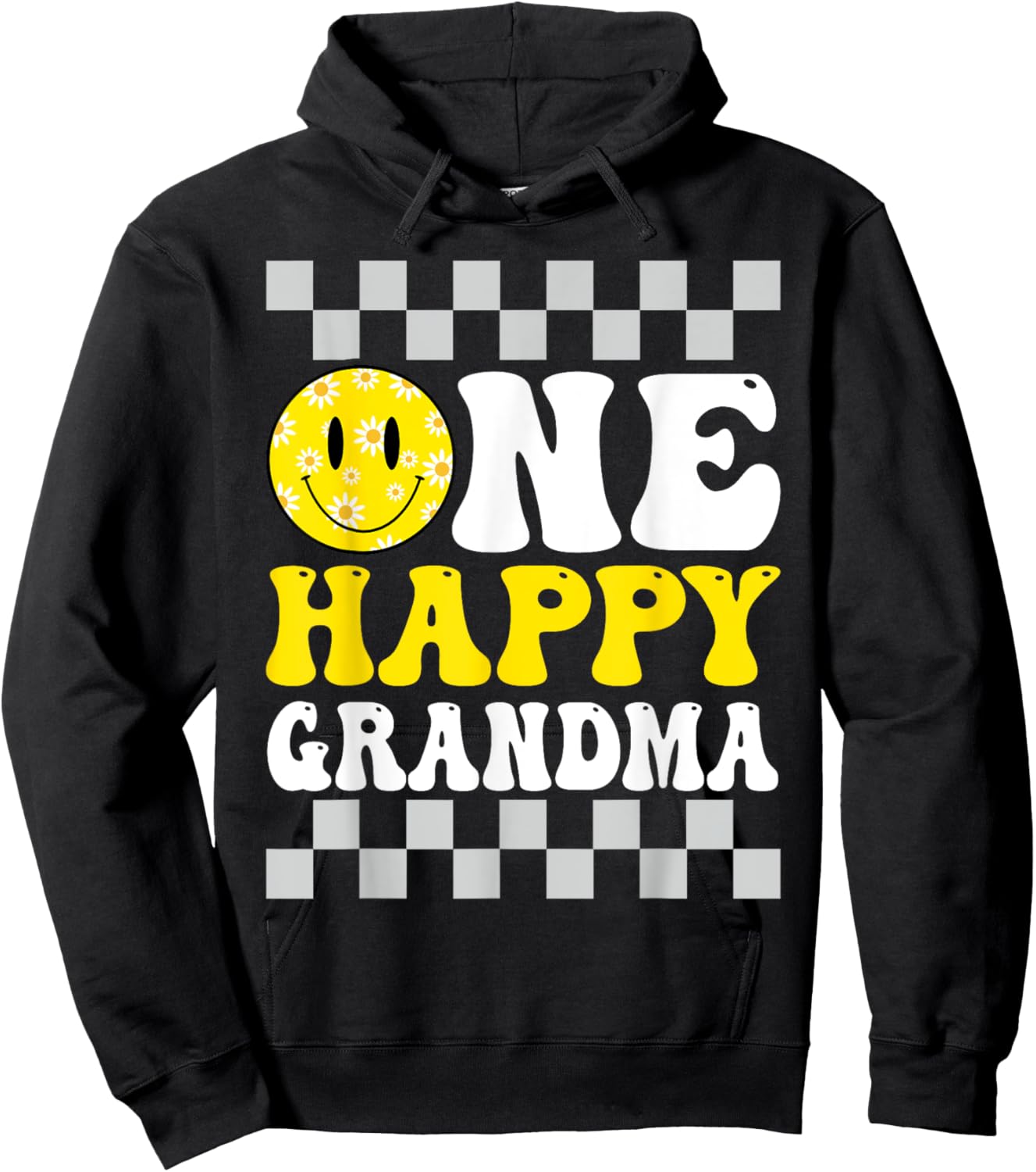 One Happy Dude Grandma 1st Birthday Family Matching Hoodie - Hoodie | Black